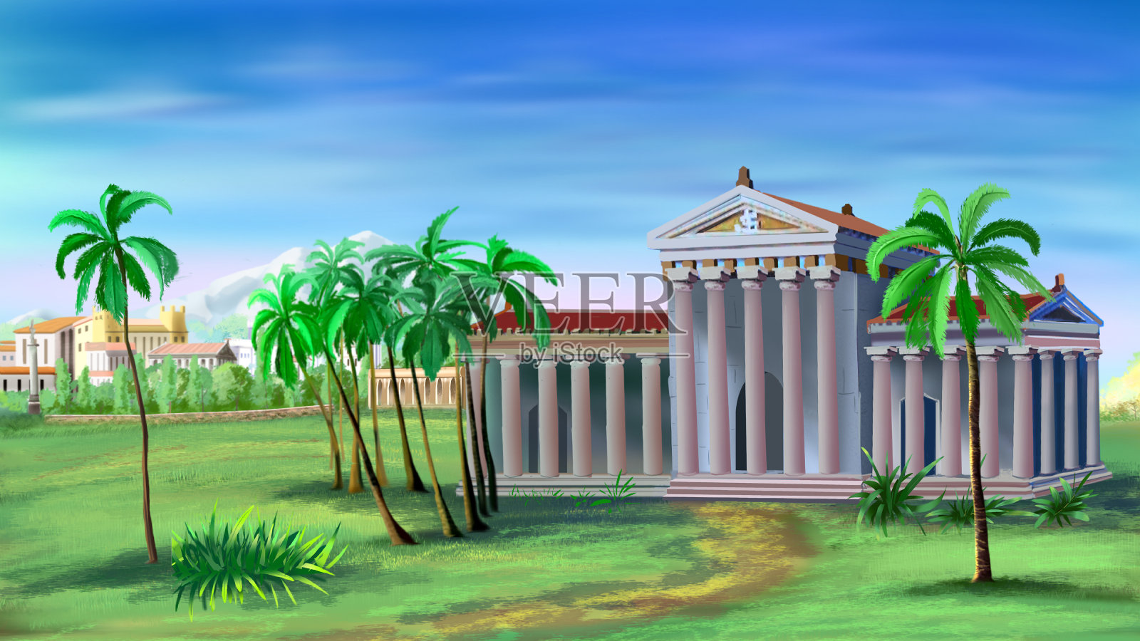 古希腊神庙设计模板素材