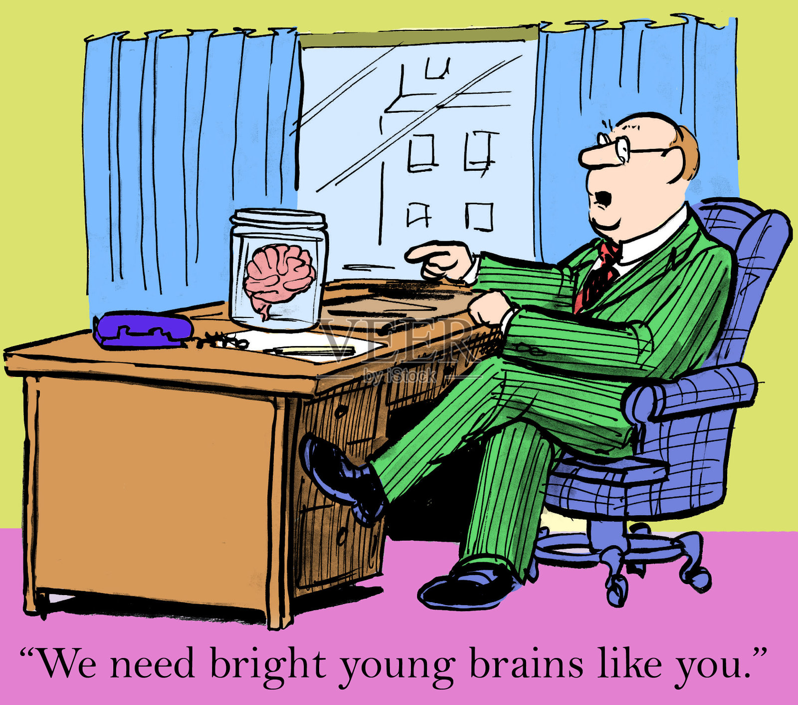 年轻聪明的大脑插画图片素材