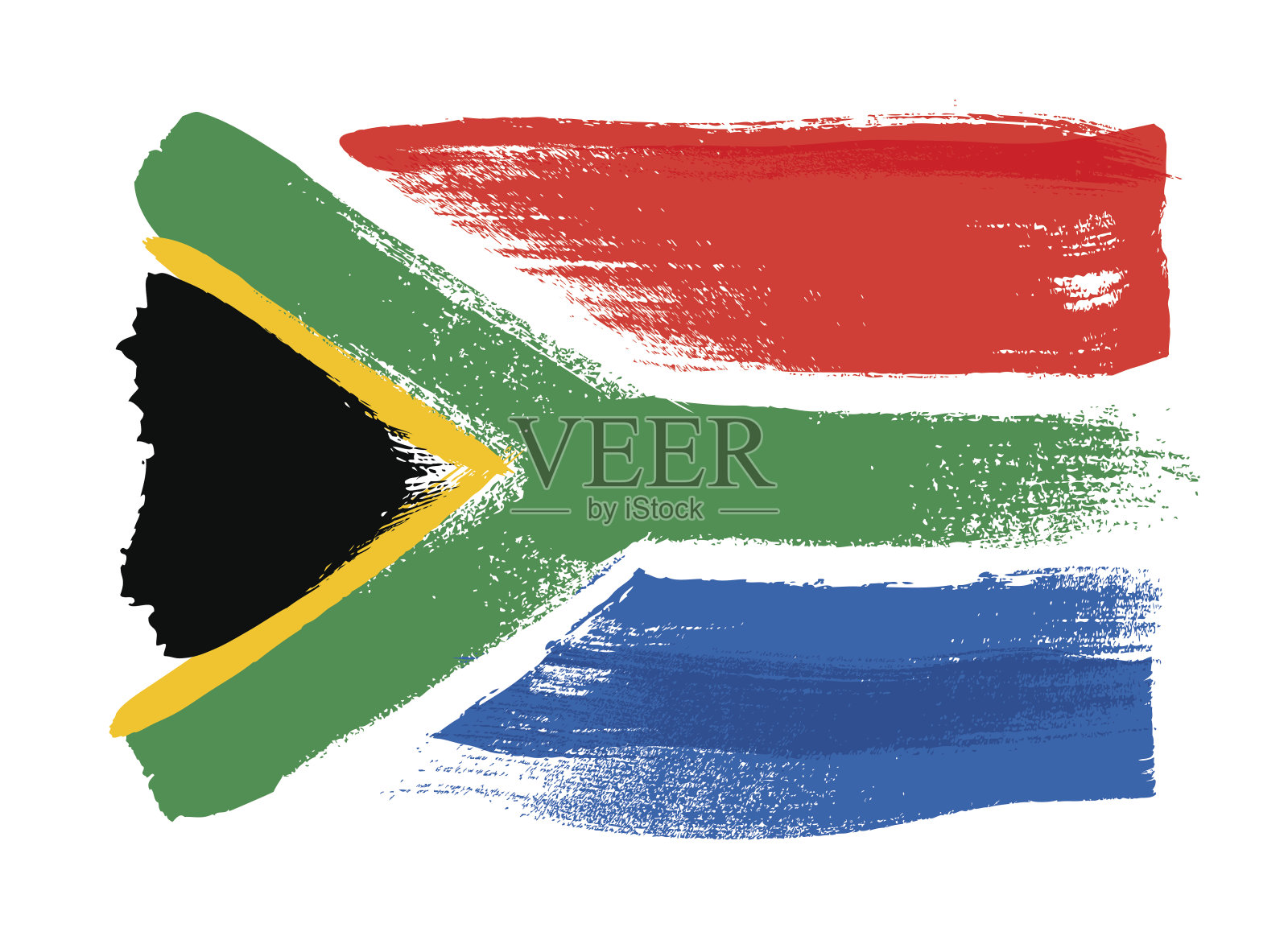 南非彩笔笔画国旗插画图片素材