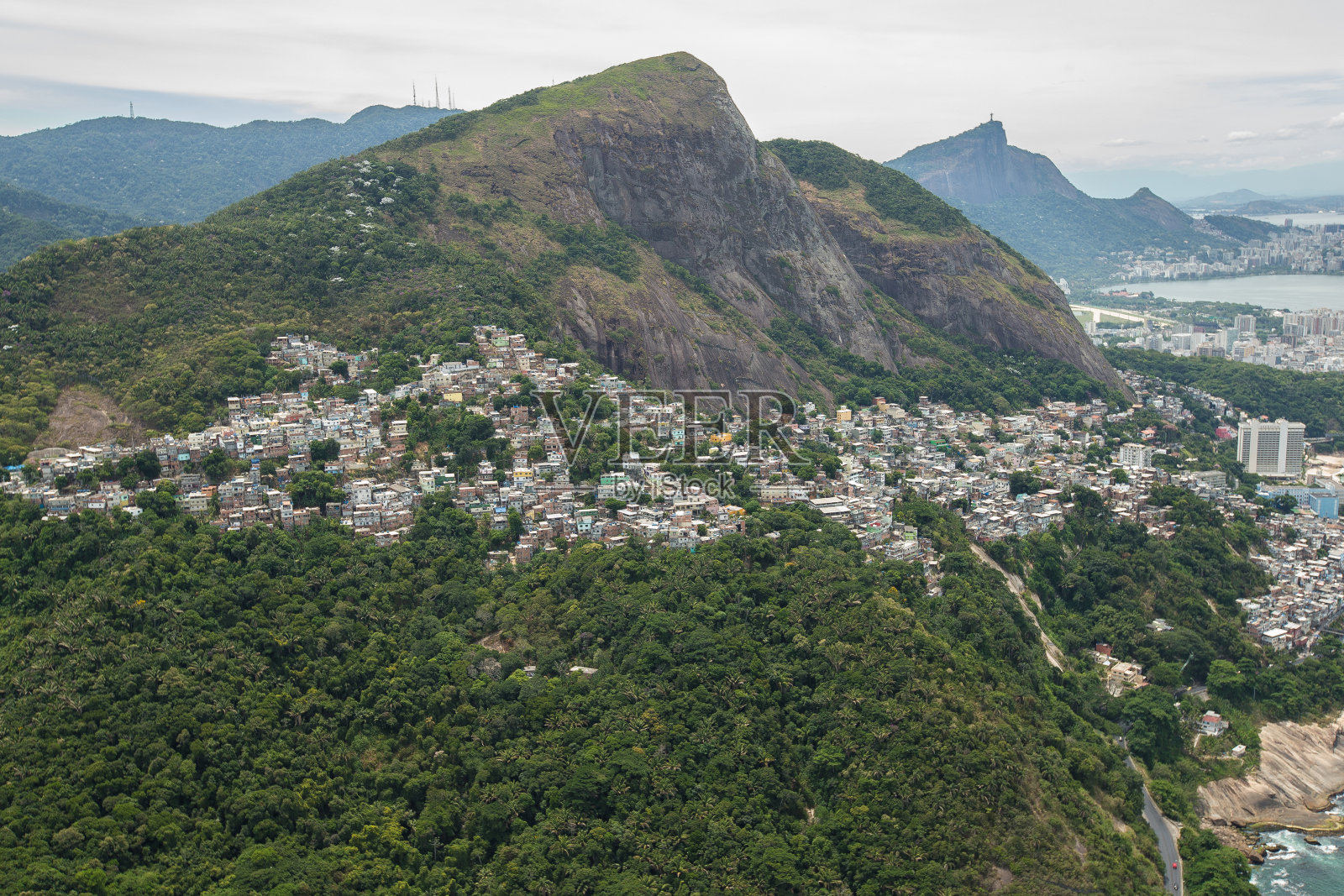 Rocinha Favelas鸟瞰图照片摄影图片