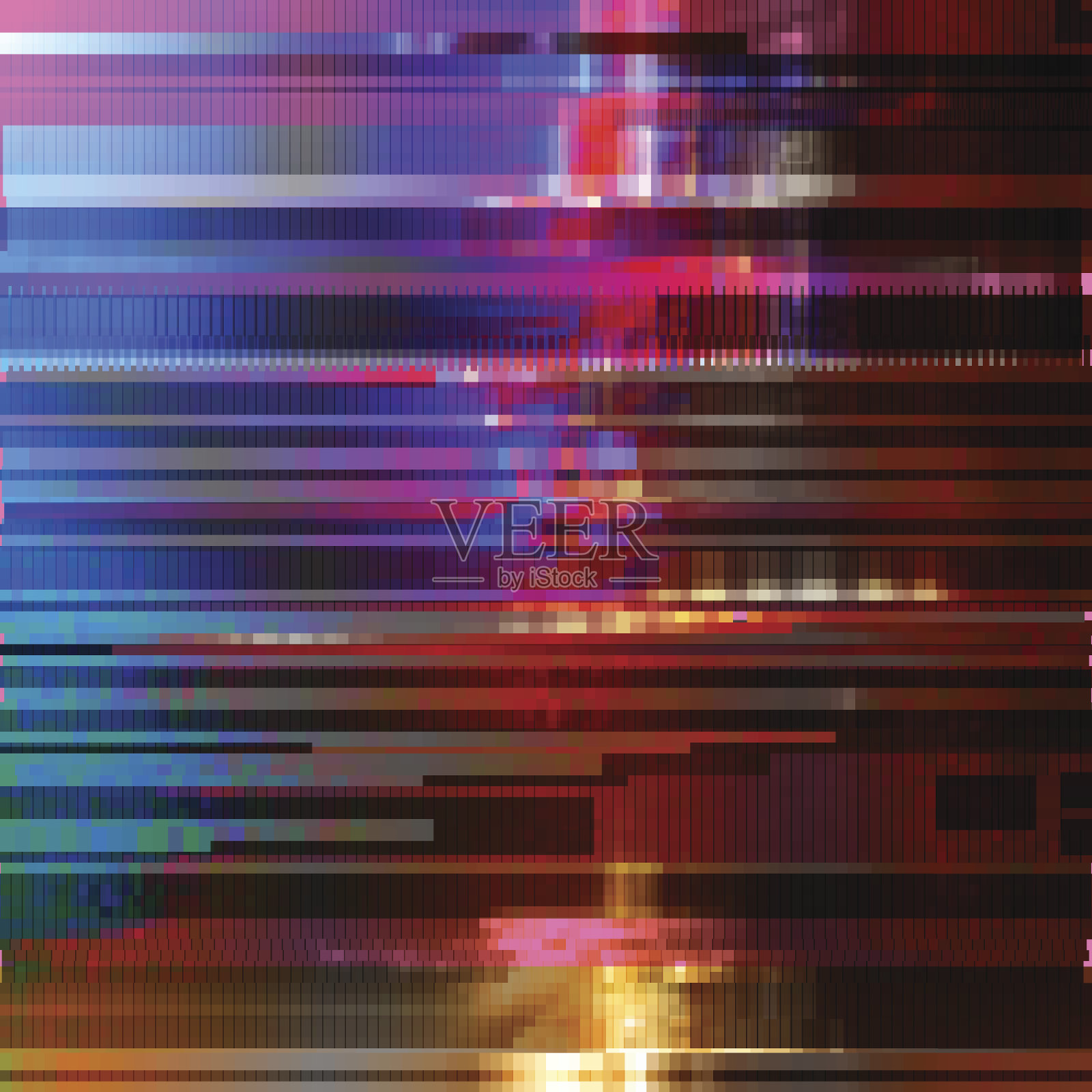 Glitched abstract vector background made of彩色像素马赛克。数字插画图片素材