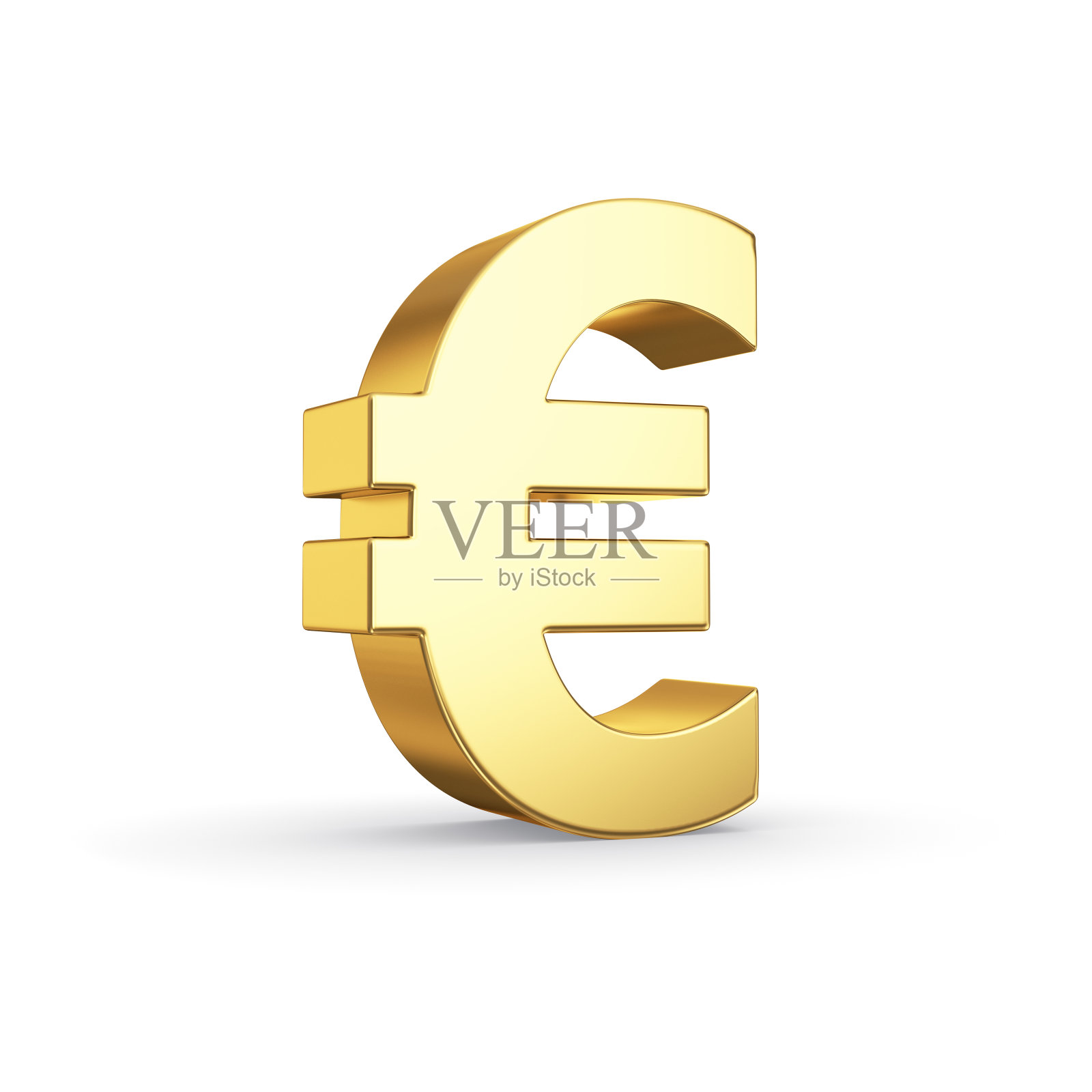 黄金欧元货币符号-剪切路径照片摄影图片