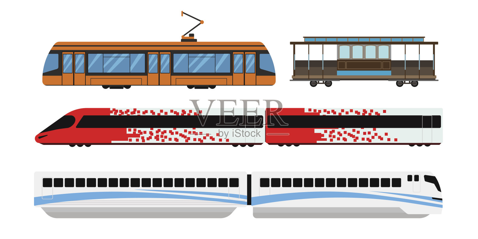 城市铁路运输矢量图。插画图片素材