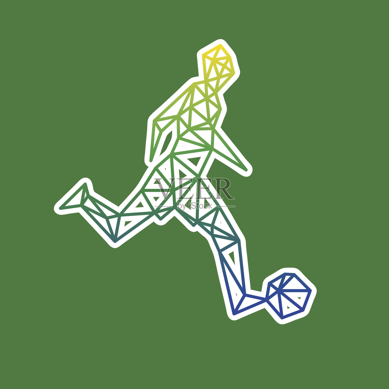 足球运动员抽象孤立在白色背景，矢量插图插画图片素材