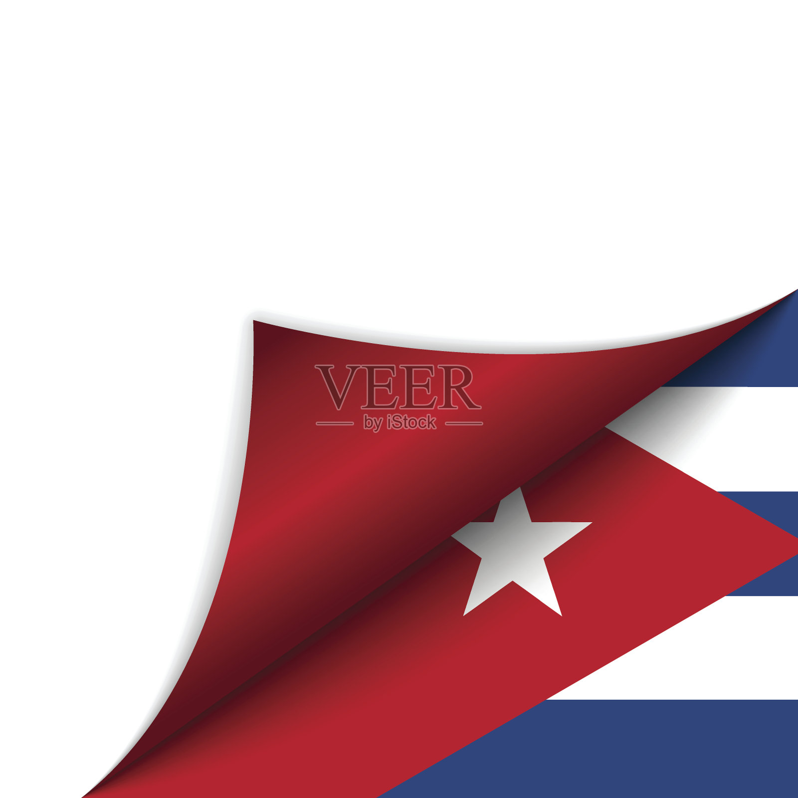 古巴国旗翻页插画图片素材