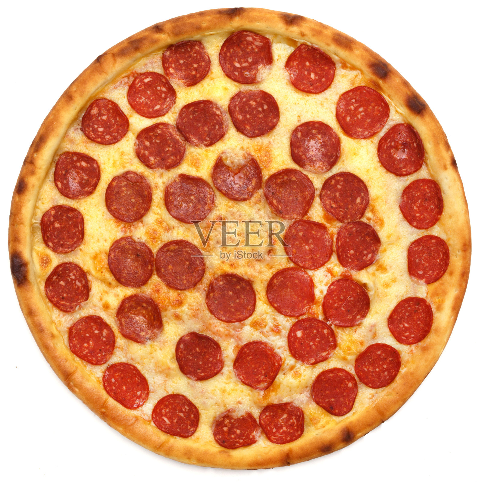 新鲜的意大利经典原始披萨孤立在白色照片摄影图片