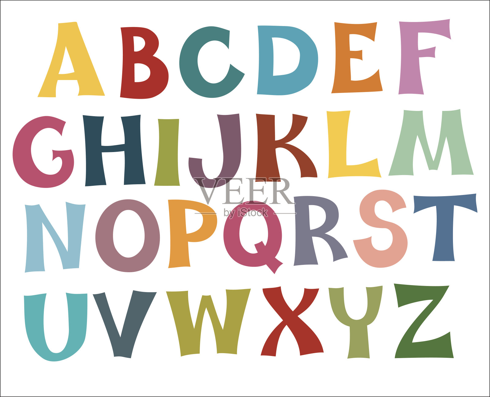 英文字母多色设计元素图片