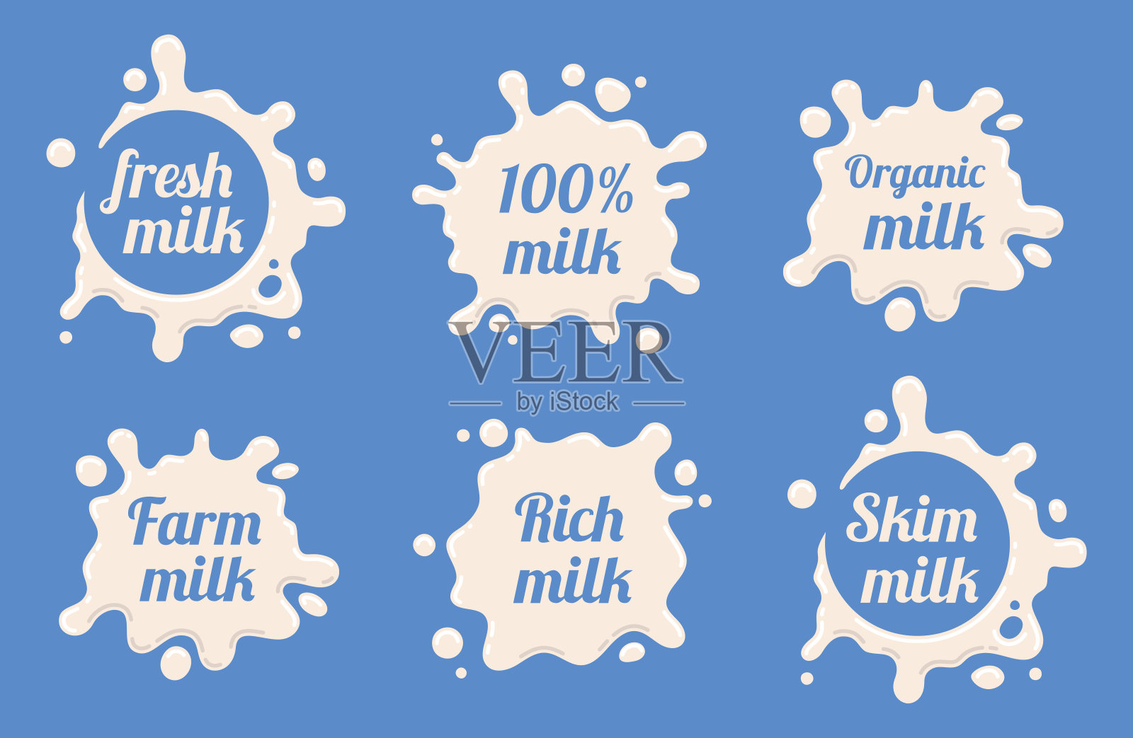 Milk labels向量集插画图片素材