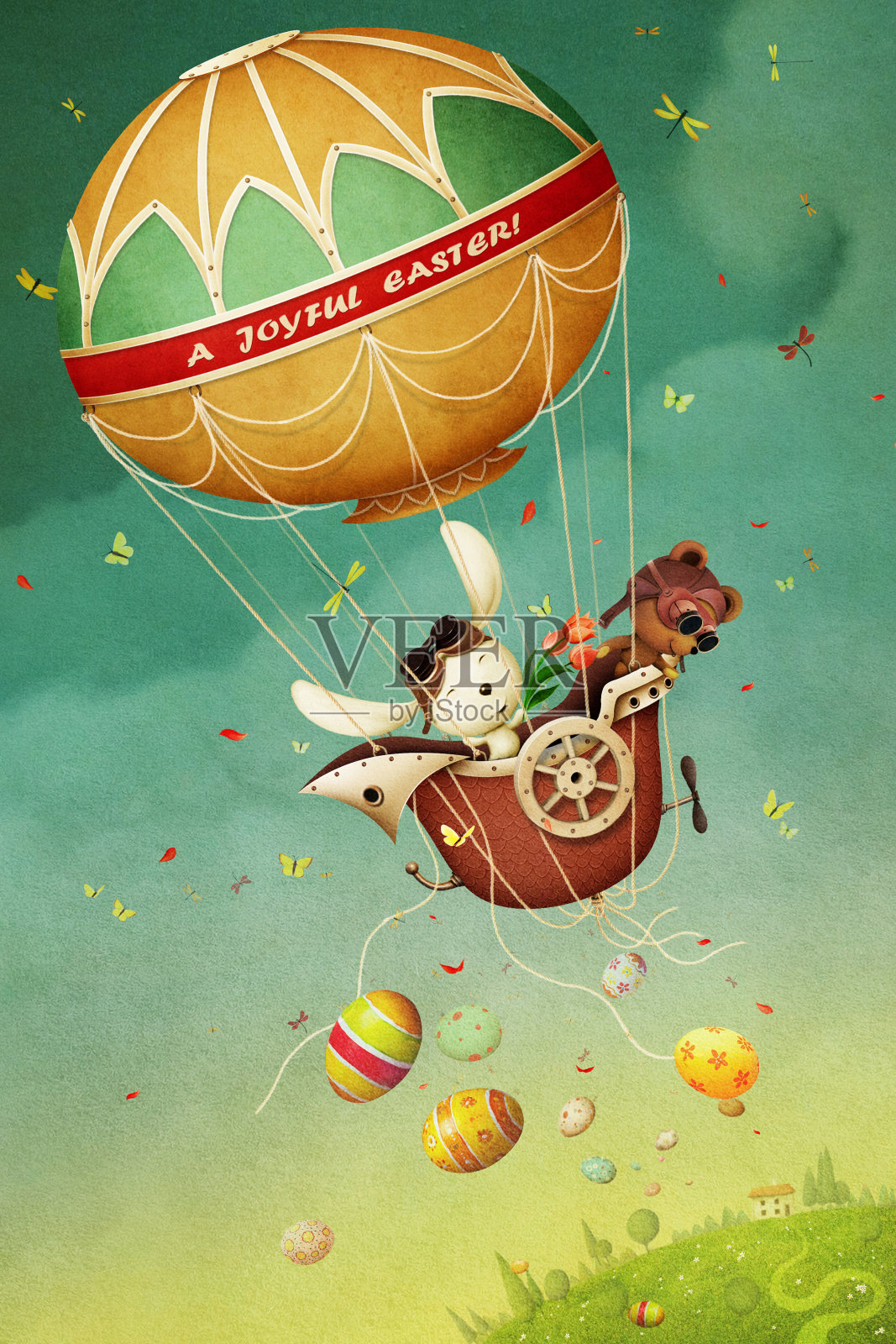 复活节的气球插画图片素材