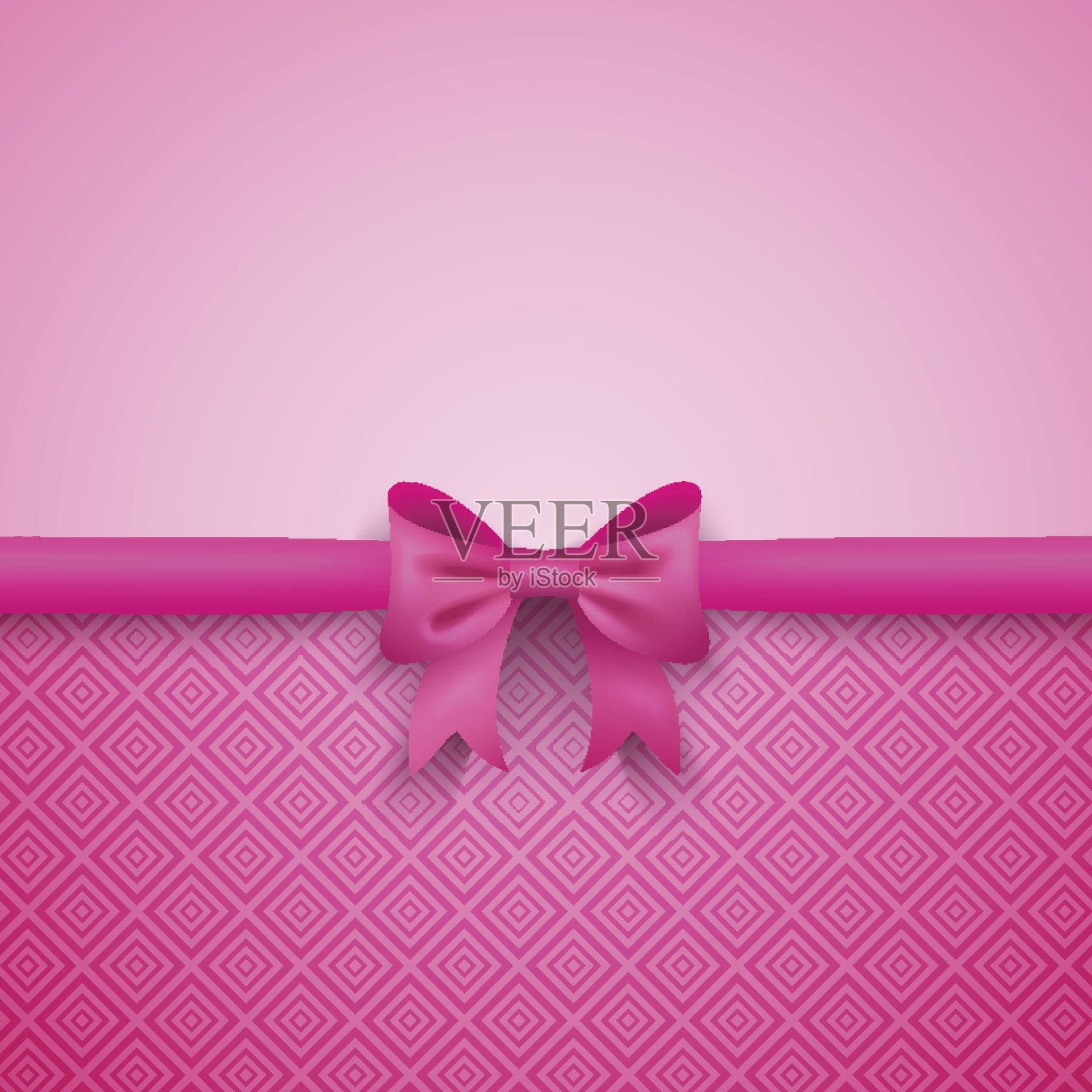 浪漫的矢量粉色背景与可爱的蝴蝶结和图案设计元素图片