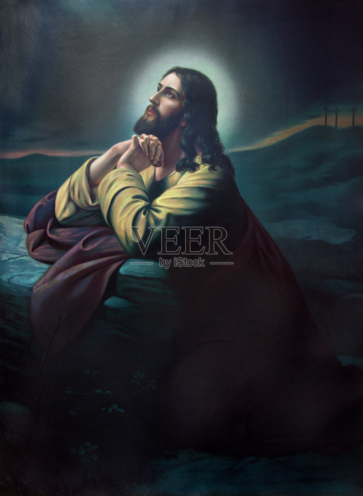 西比克利比-耶稣在客西马尼的祷告照片摄影图片