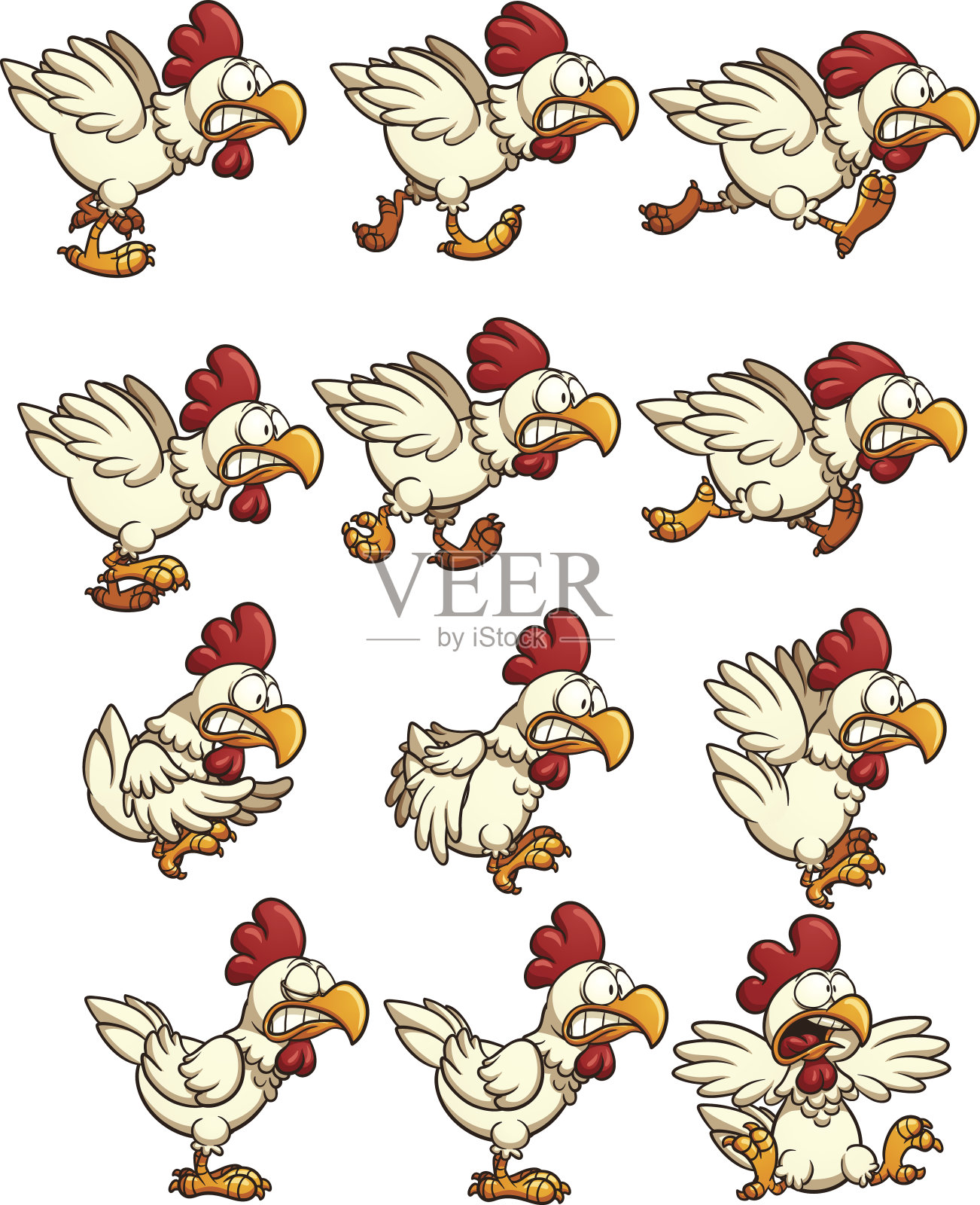 鸡精灵插画图片素材