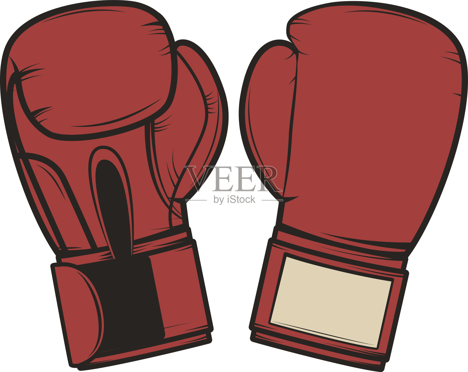 拳击手套孤立在白色背景上。设计元素插画图片素材