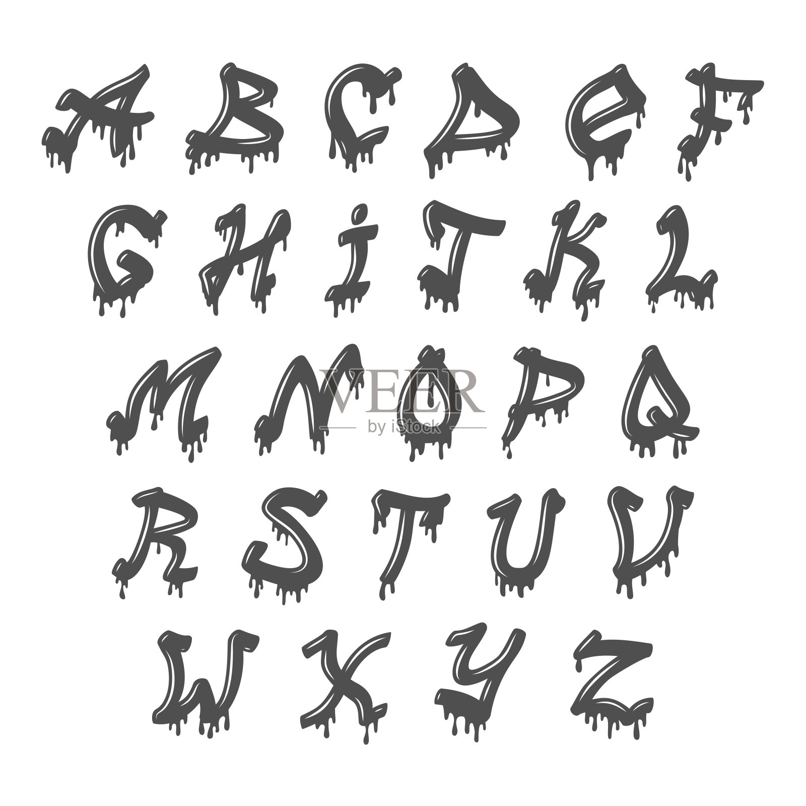 Grunge全字母向量设计元素图片