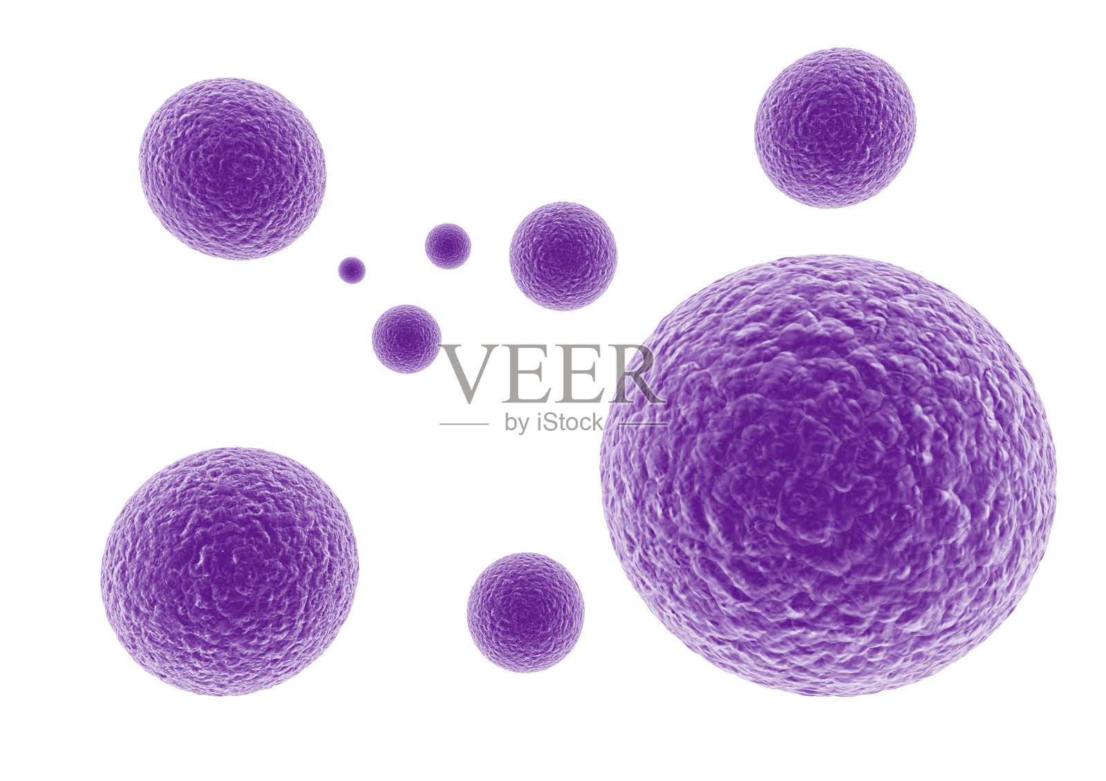紫色的病毒。照片摄影图片