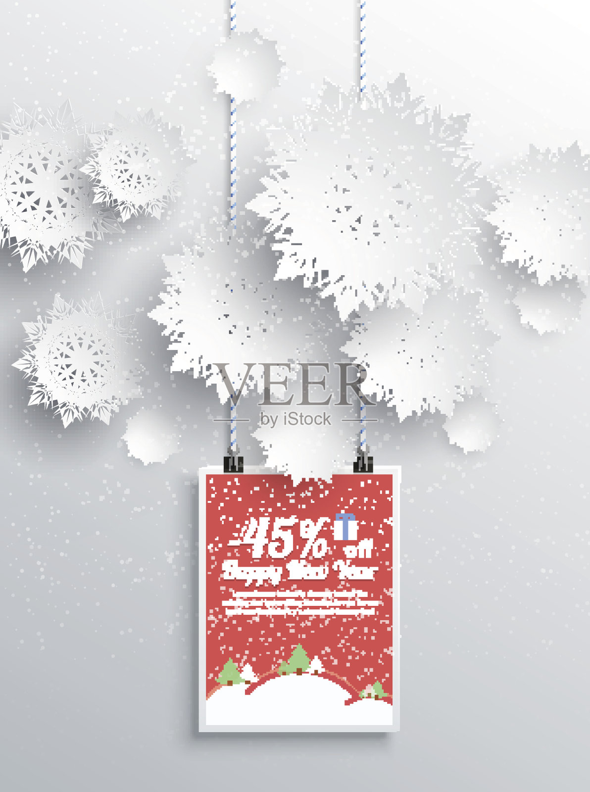 冬季圣诞促销设计元素插画图片素材