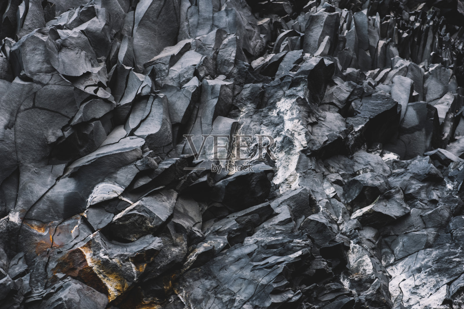 美丽的玄武岩纹理，冰岛照片摄影图片