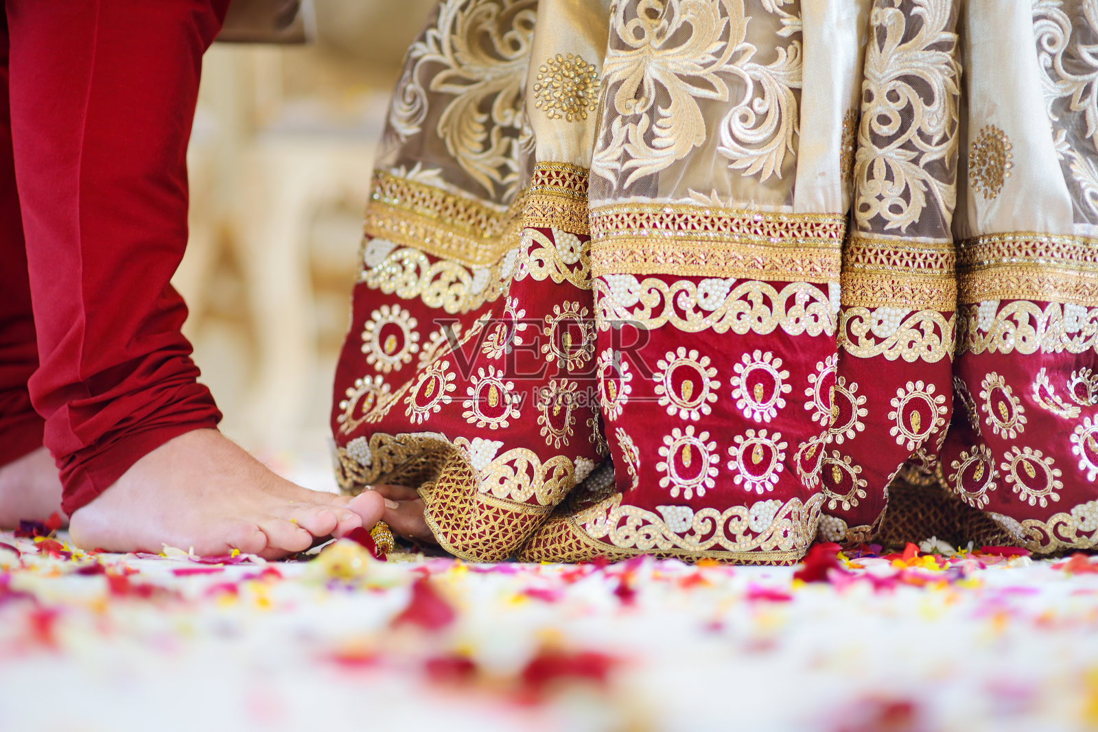 令人惊叹的印度教婚礼。传统印度婚礼的细节。照片摄影图片
