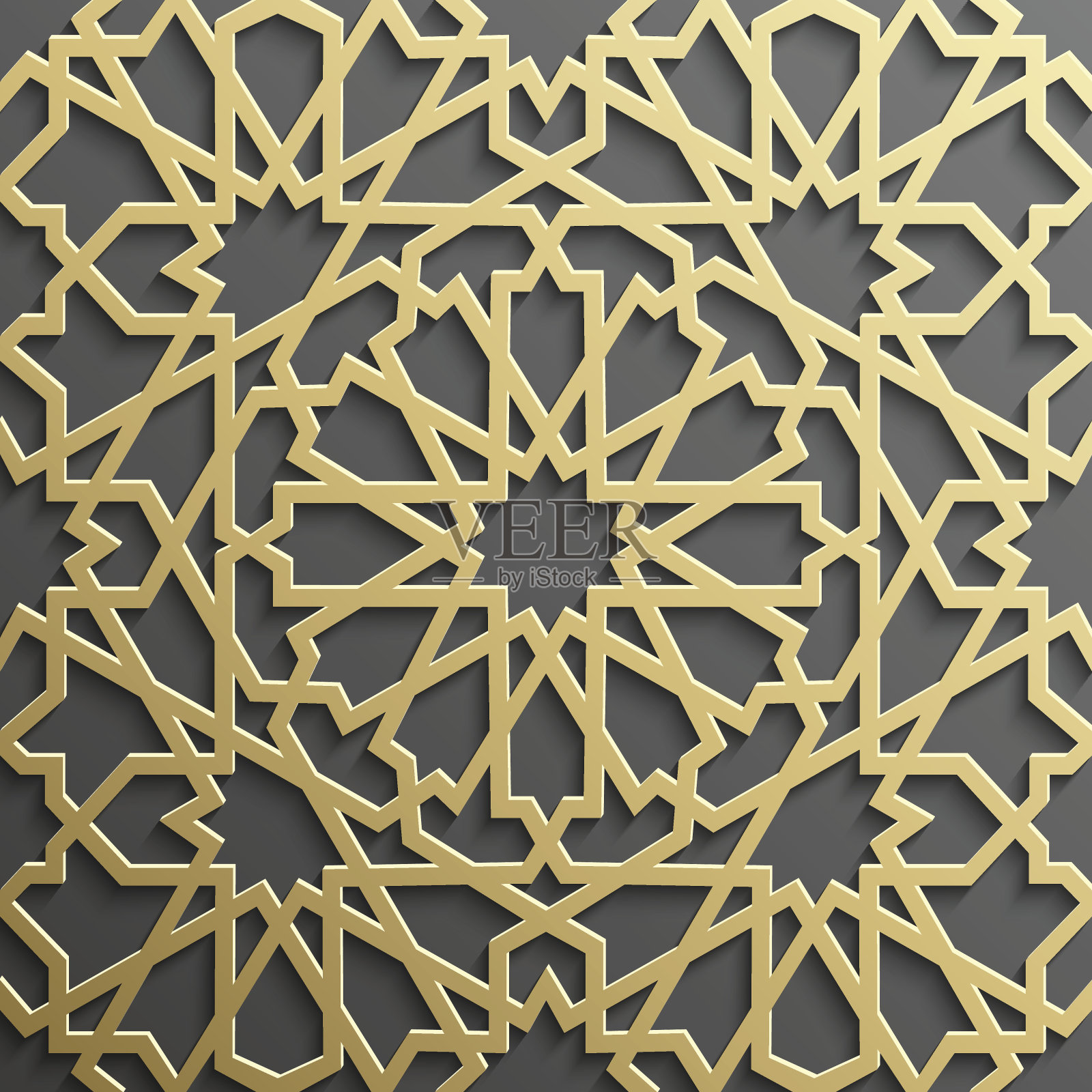 无缝伊斯兰模式3d。传统的阿拉伯设计元素。插画图片素材
