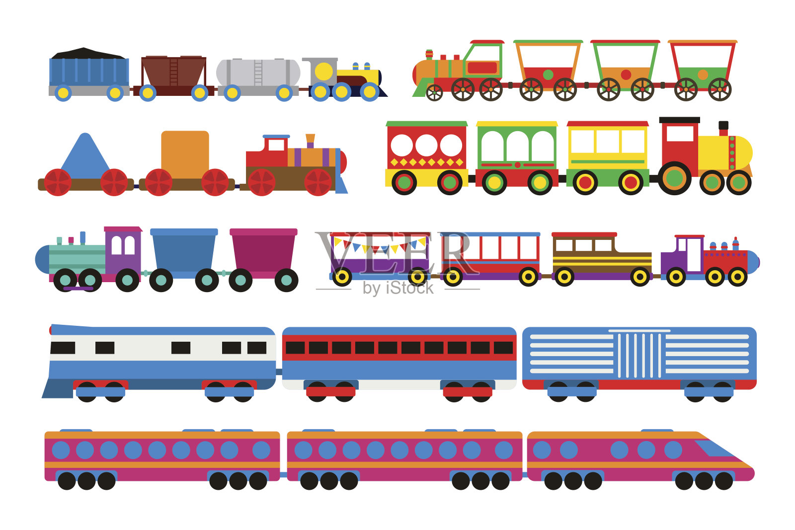玩具火车矢量插图。插画图片素材
