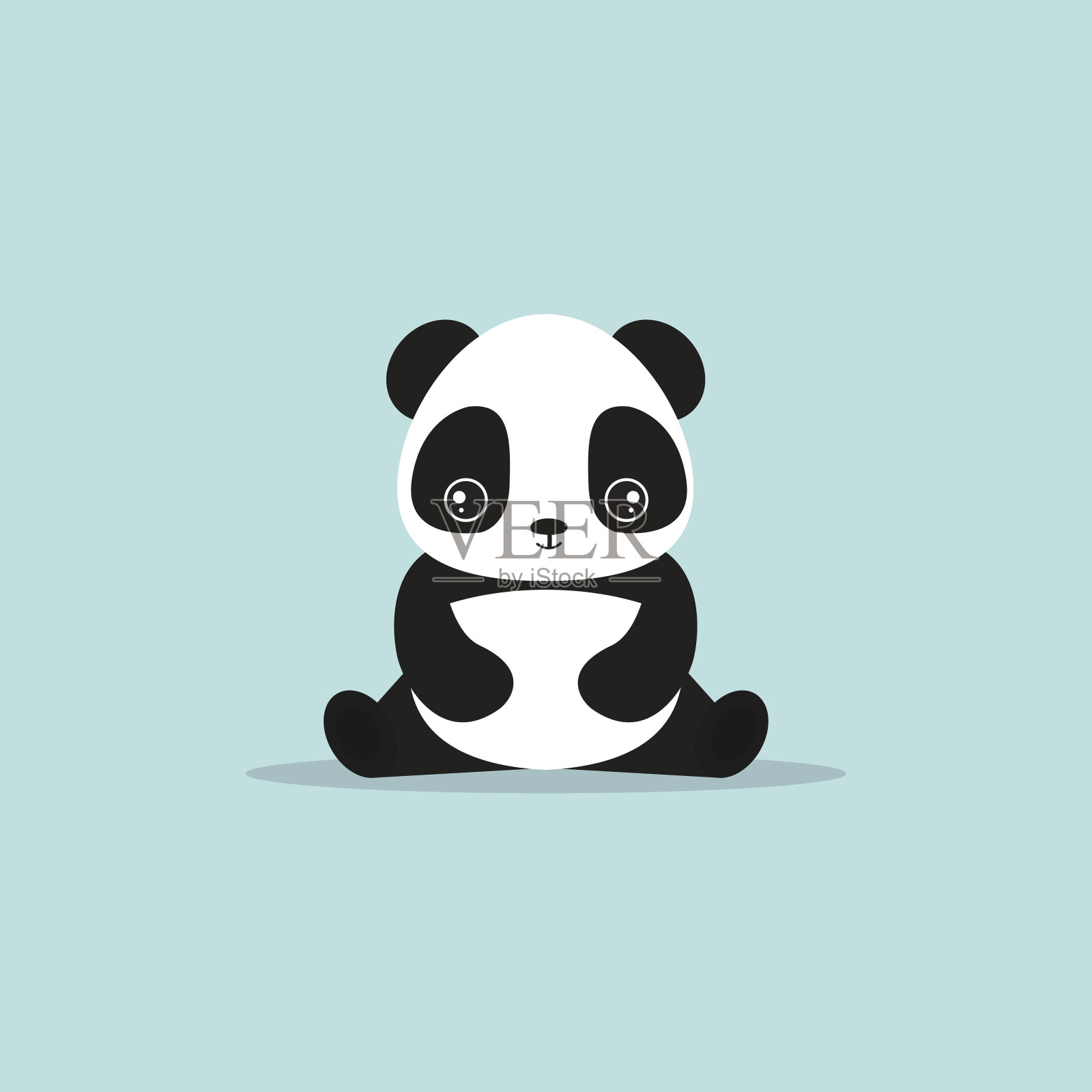 抽象的可爱的熊猫设计元素图片