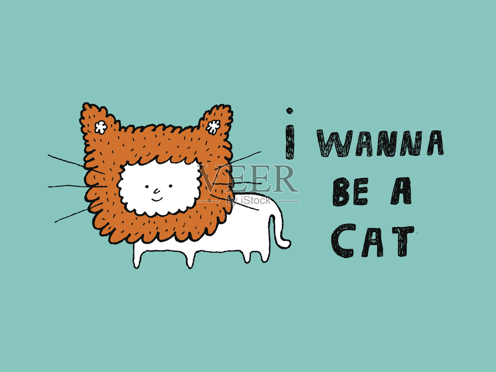 我想成为一只猫插画图片素材
