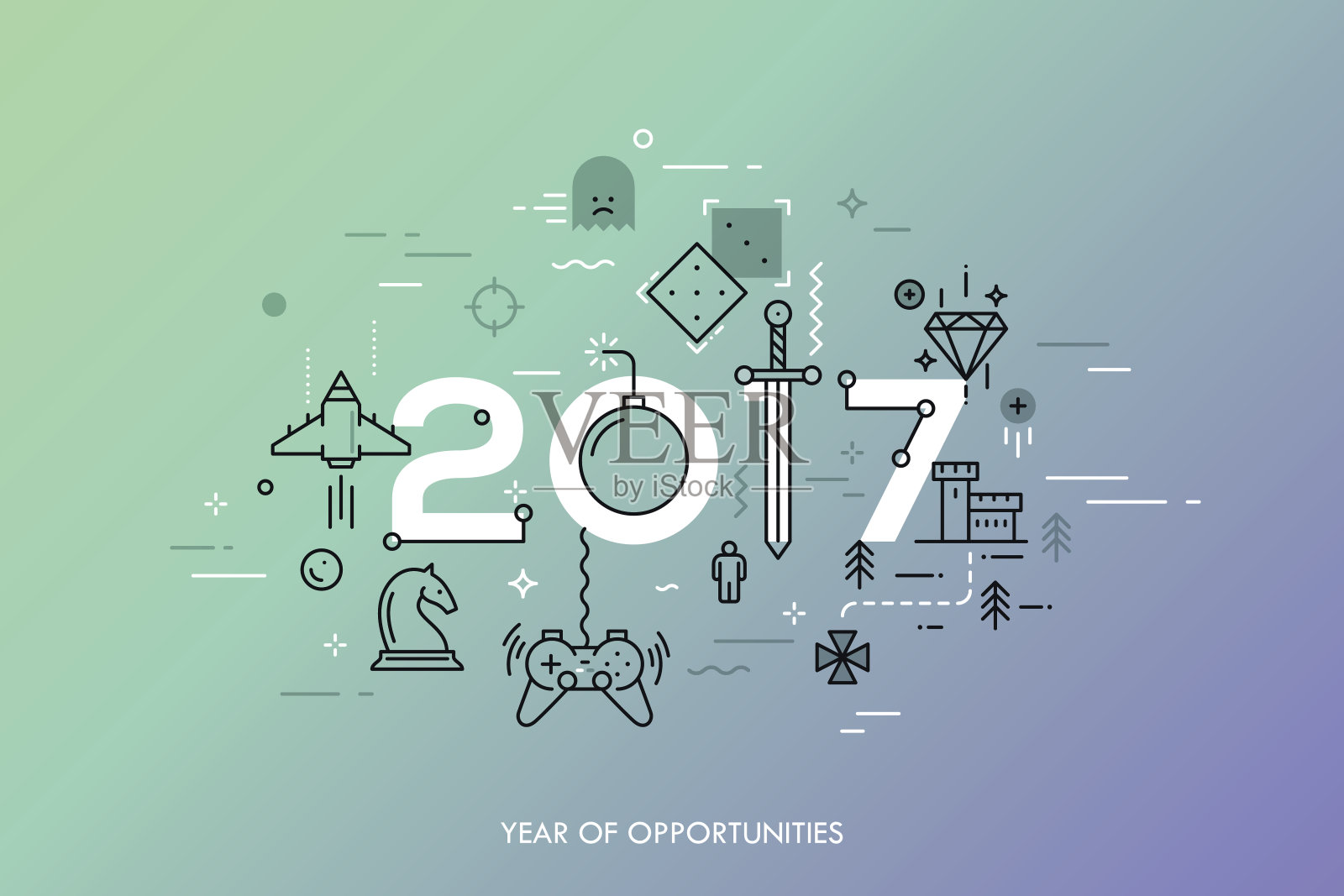 信息图表概念2017年的机遇插画图片素材