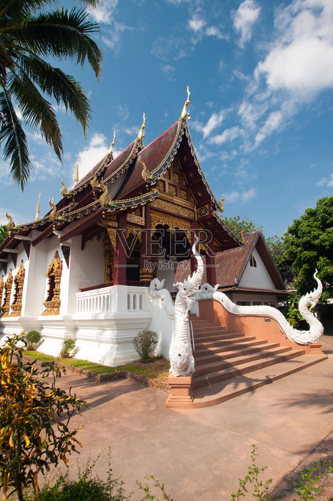 泰国清迈美丽的寺庙和建筑照片摄影图片