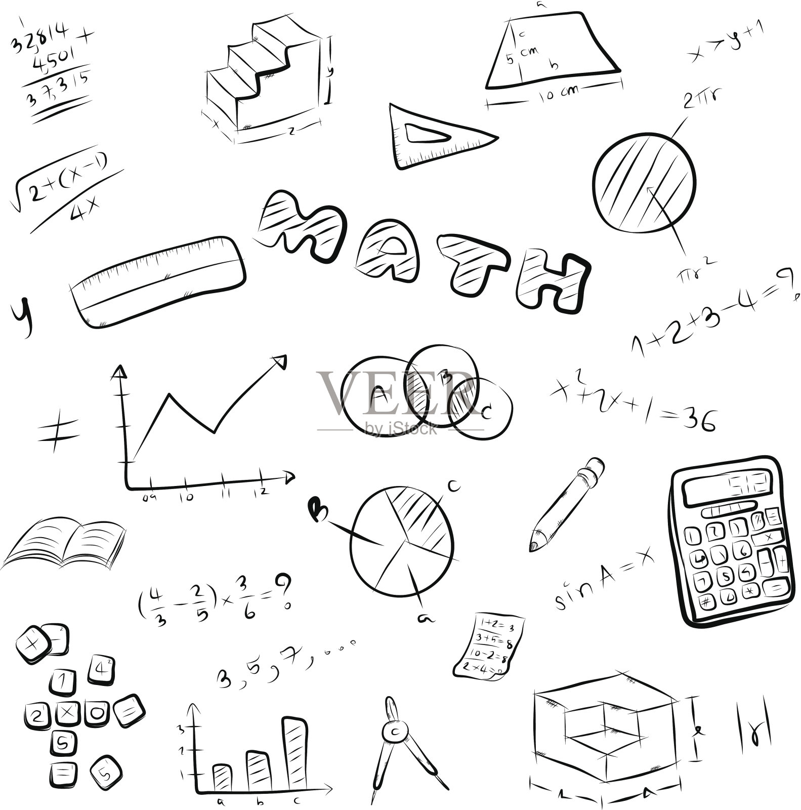 数学组插画图片素材