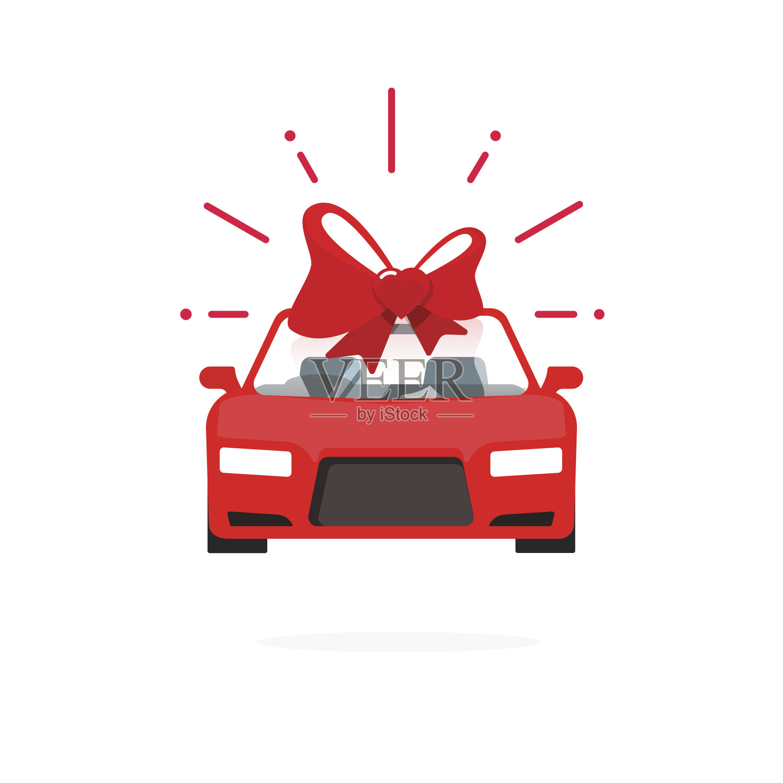汽车特价理念红色，汽车销售价格呈现矢量插图设计元素图片