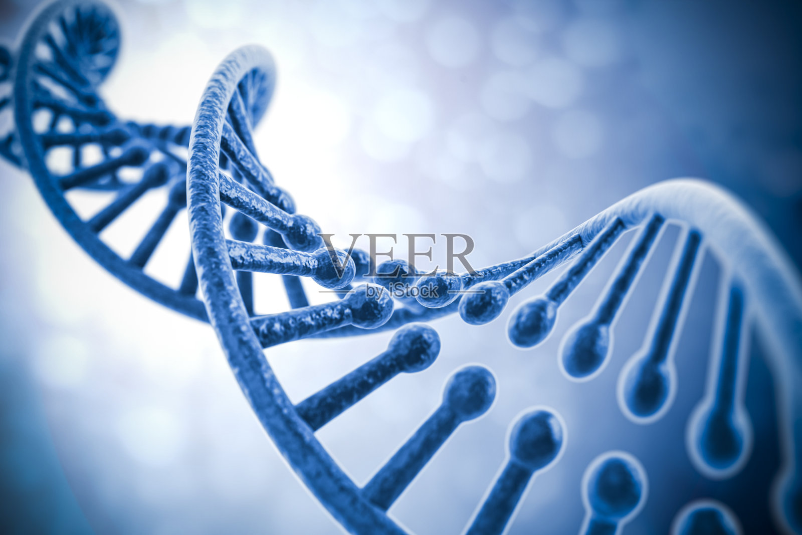 DNA结构的三维渲染，抽象的背景照片摄影图片