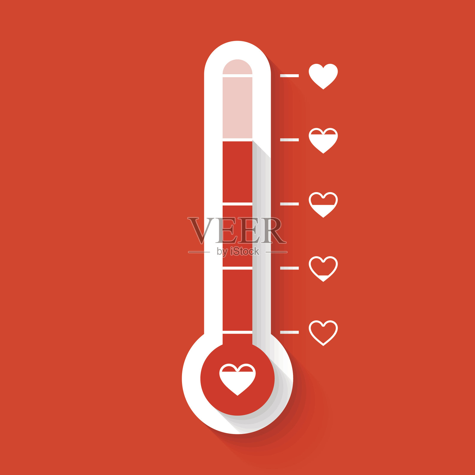 爱情温度计插画图片素材