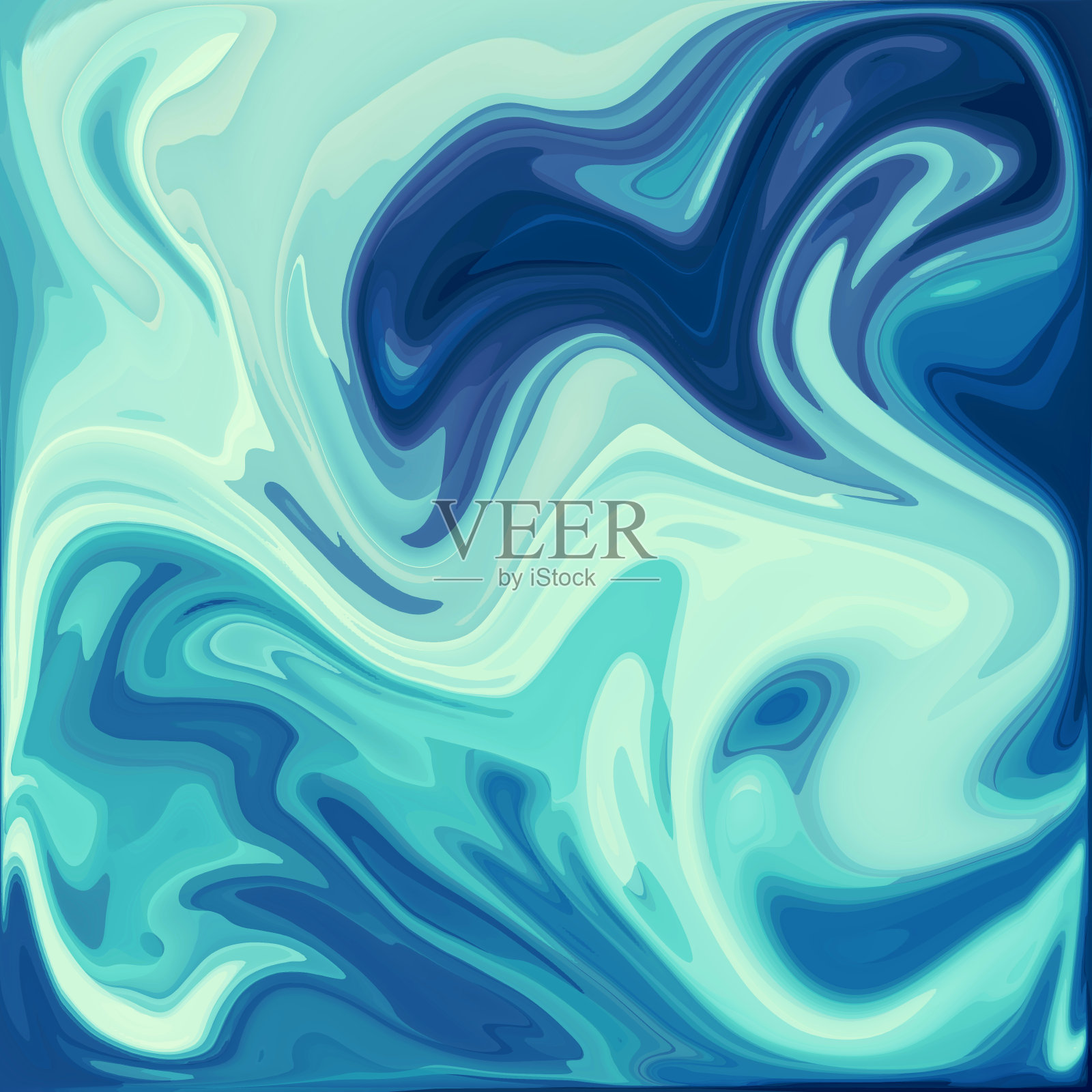 蓝色数字丙烯酸颜色漩涡或类似的大理石扭曲插画图片素材