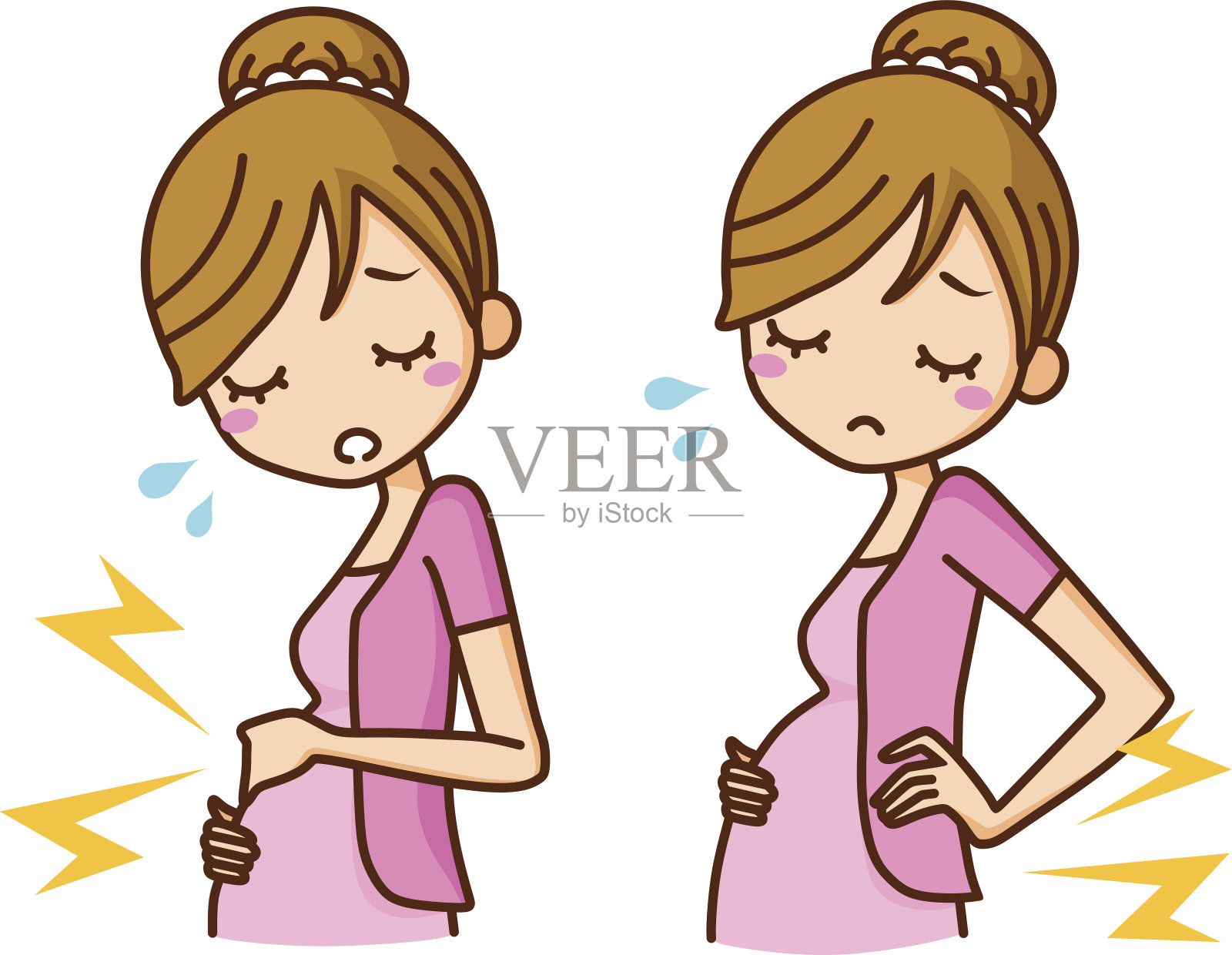 孕妇生病插画图片素材