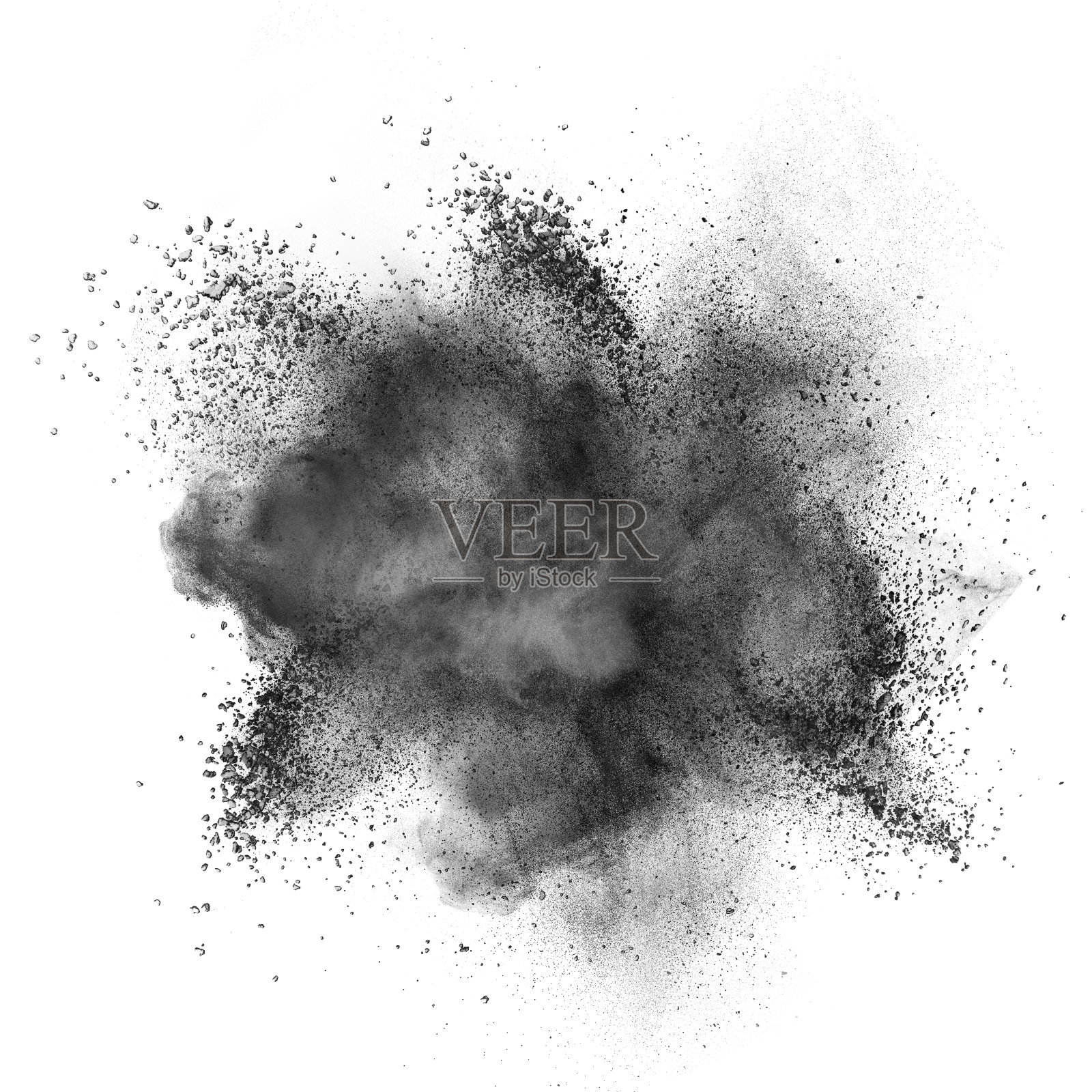 黑火药爆炸孤立在白色上照片摄影图片