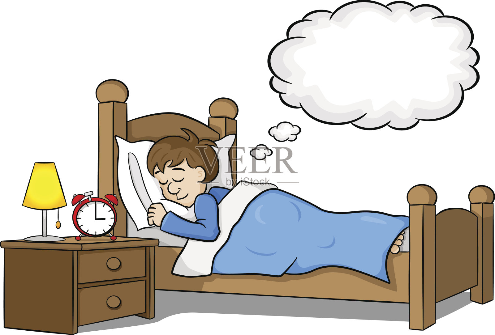 女孩梦想卡通孩子睡觉和做梦插画图片素材_ID:405129132-Veer图库