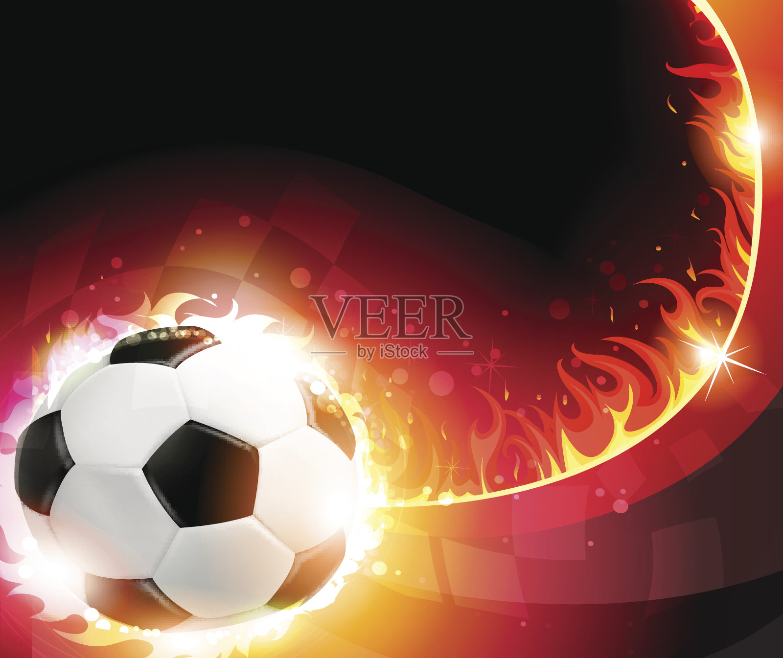 燃烧的足球插画图片素材