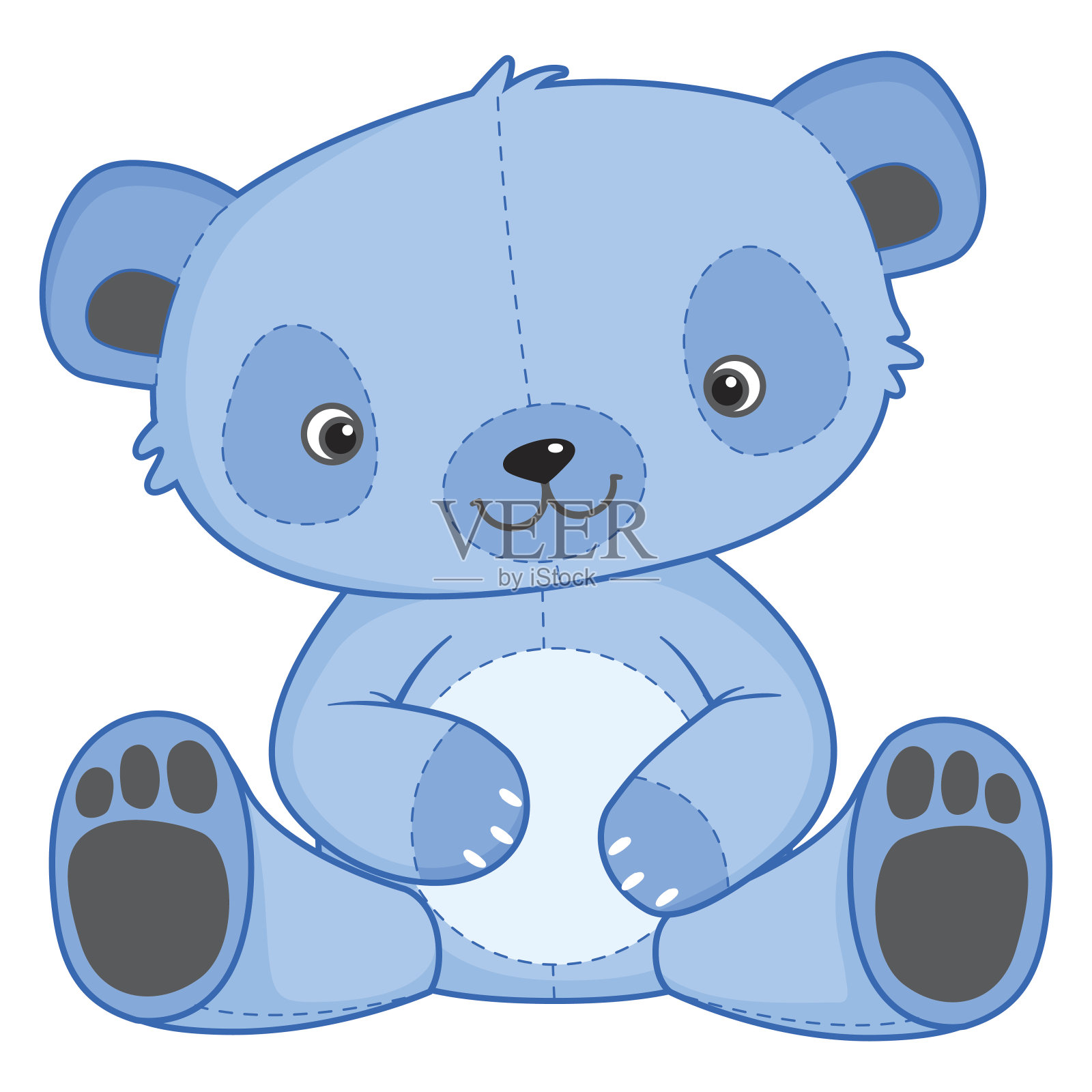 蓝色的泰迪熊设计元素图片