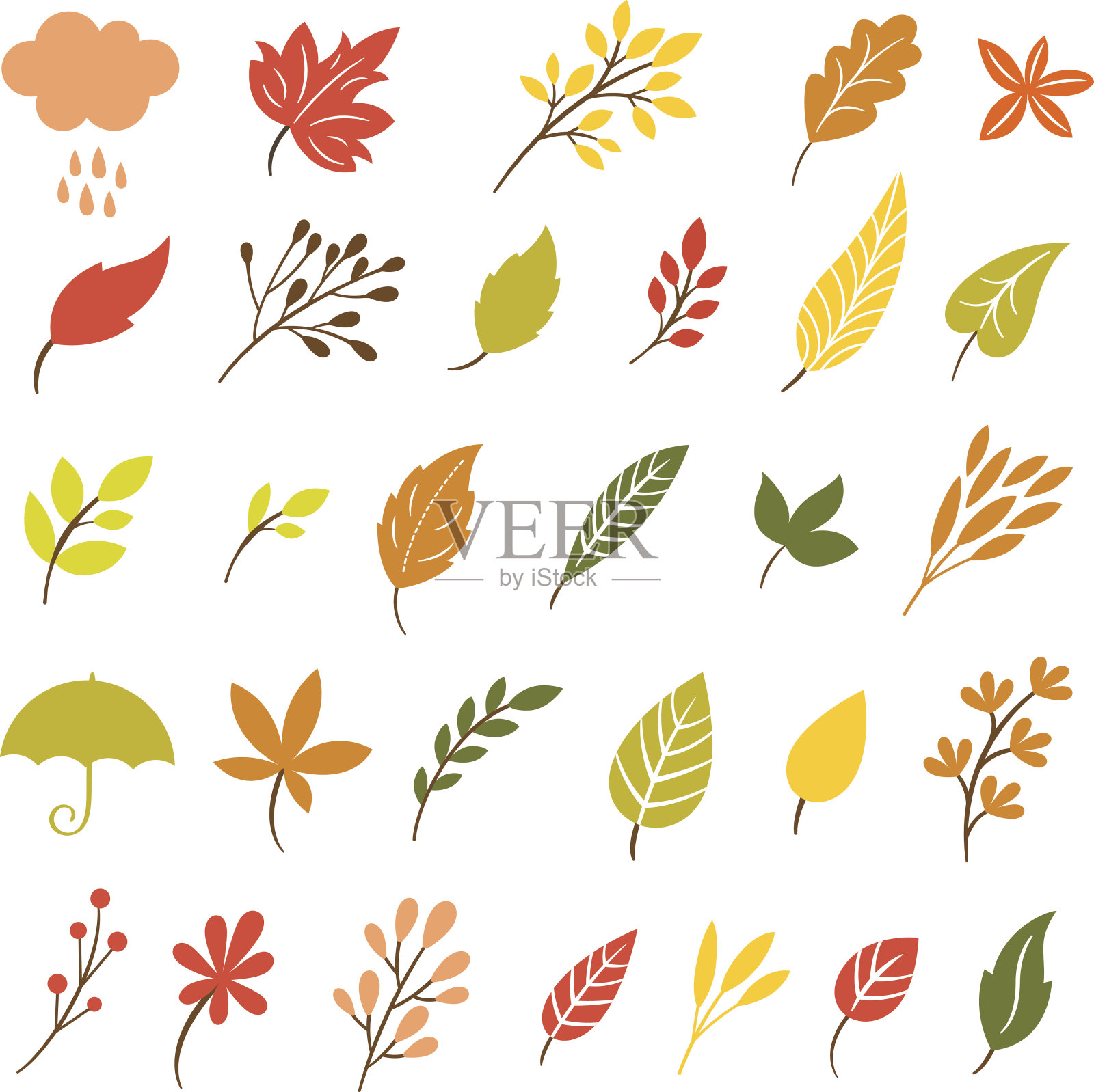 秋天的落叶设计元素图片