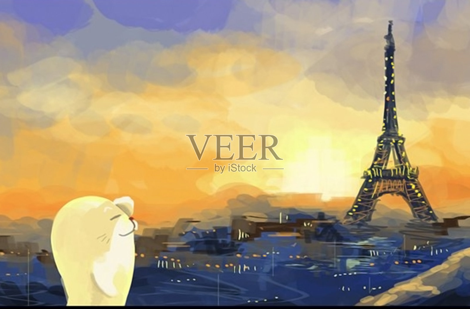 巴黎，埃菲尔铁塔插图插画图片素材