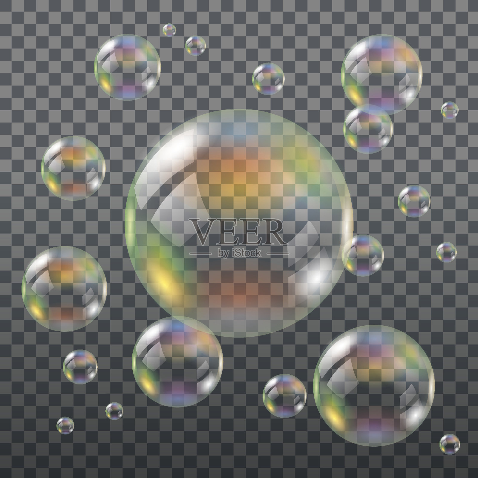 真实透明的肥皂泡设计元素图片
