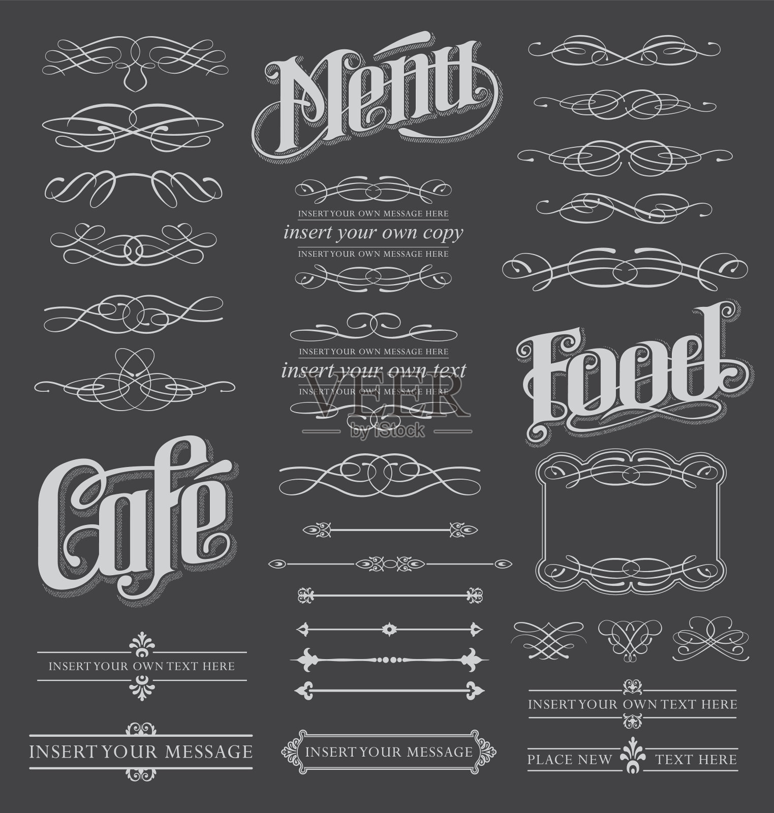 黑板书法菜单设计集插画图片素材