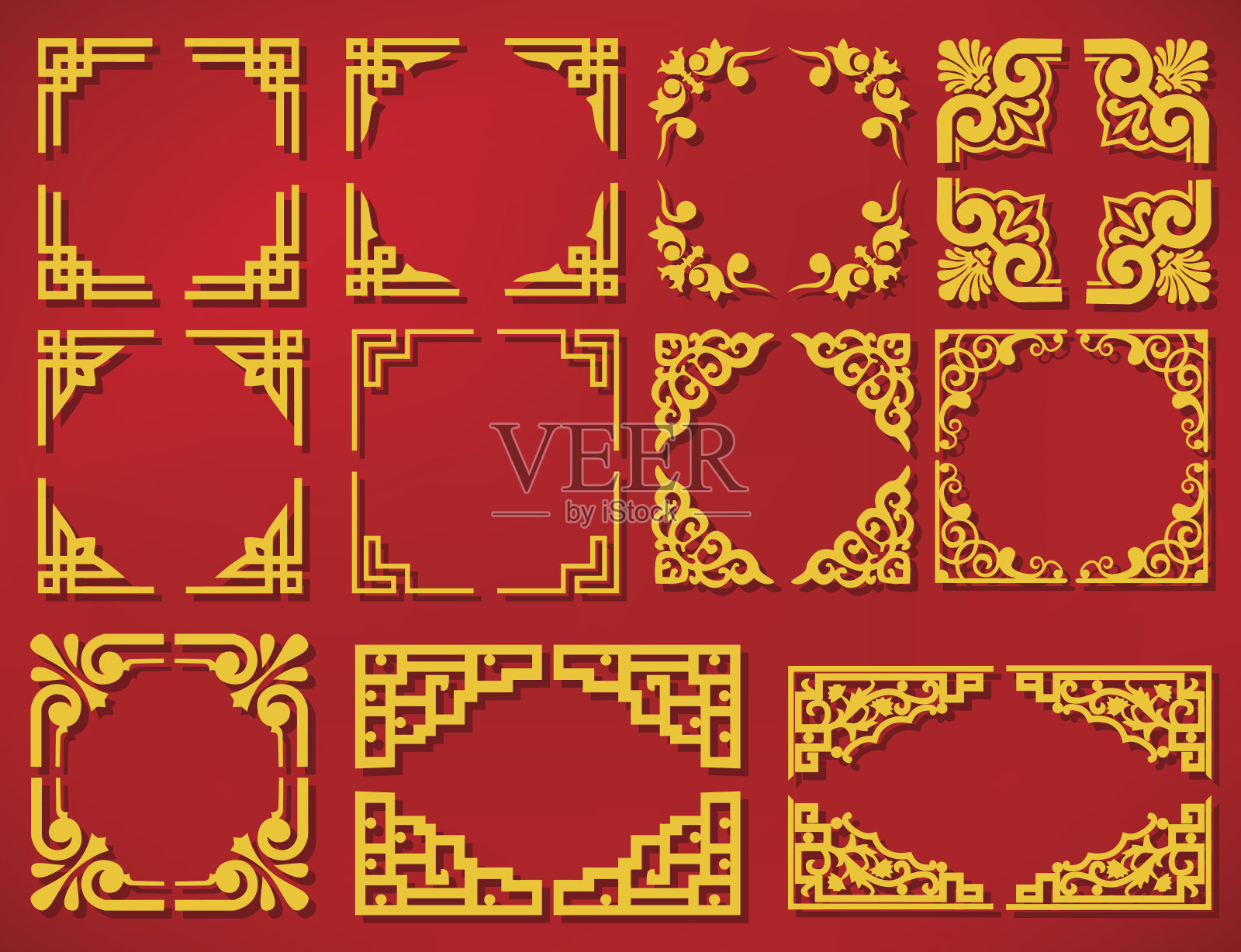 矢量中国新年框架插画图片素材