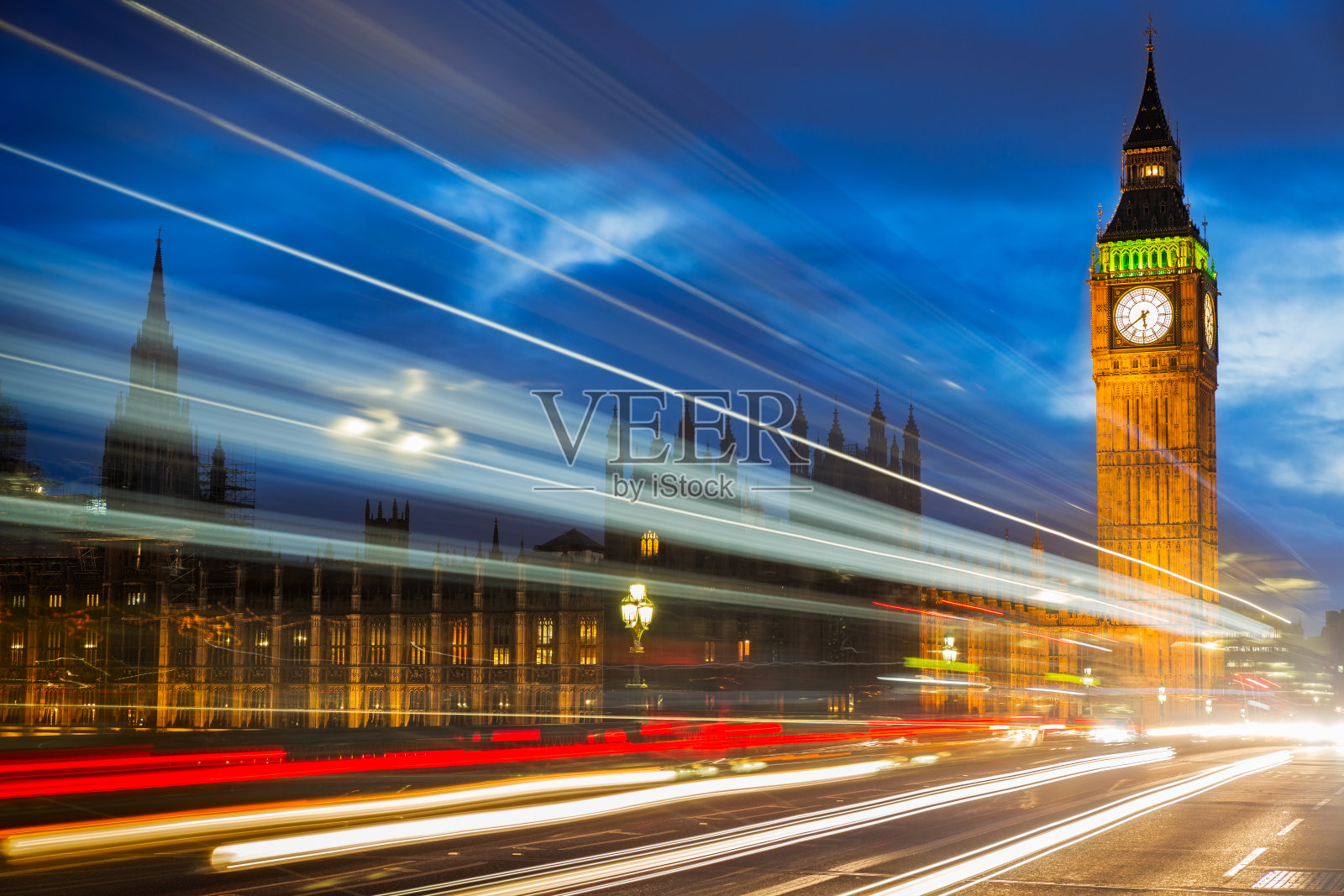英国伦敦威斯敏斯特桥上的大本钟照片摄影图片
