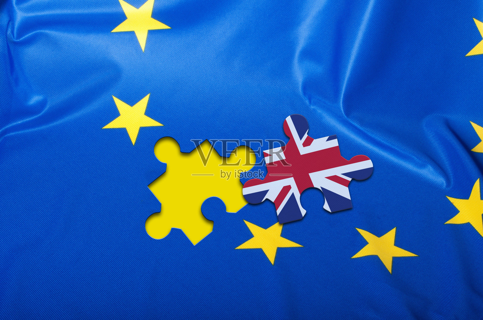 英国脱欧——欧盟的旗帜照片摄影图片