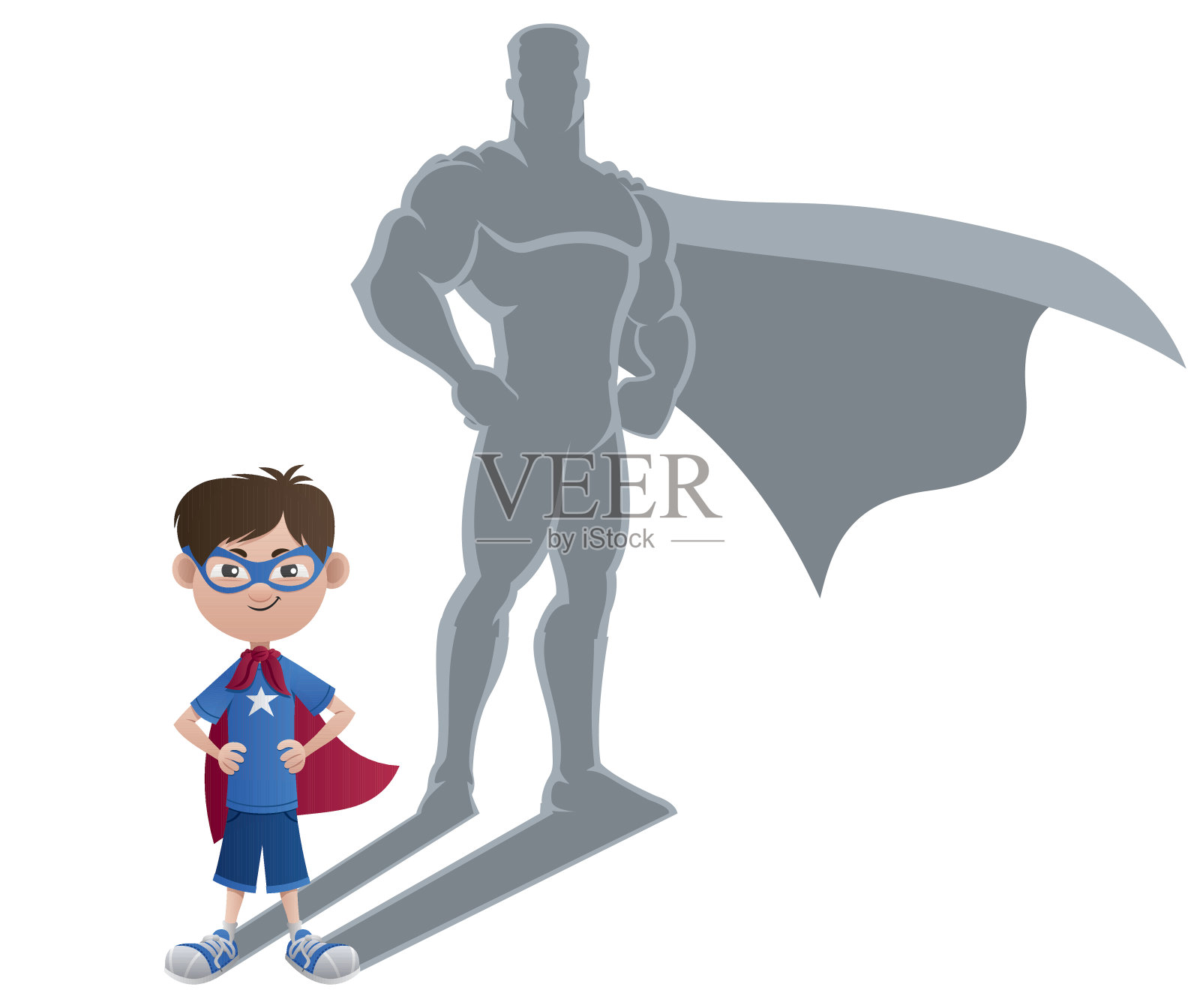 男孩超级英雄的概念插画图片素材