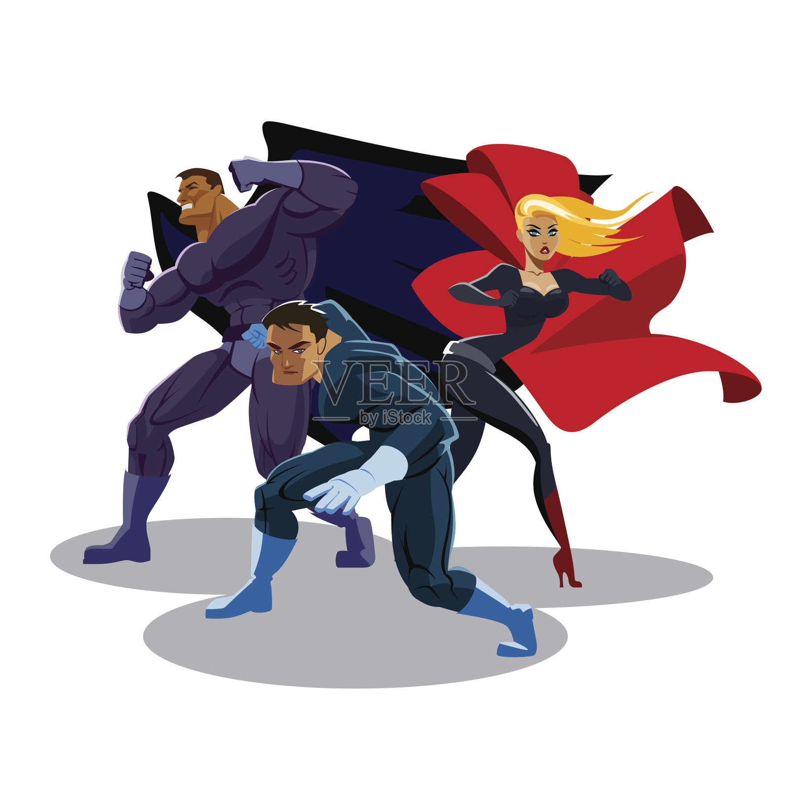 超级英雄团队插画图片素材