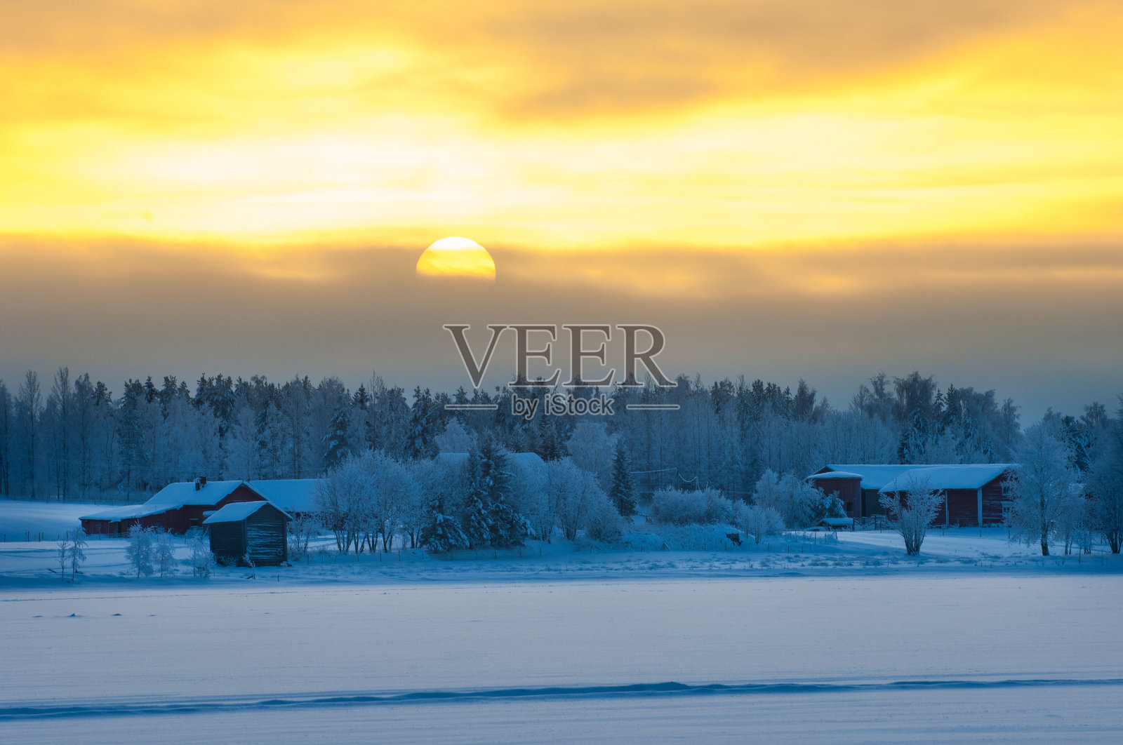 极地冬季黄昏景观照片摄影图片
