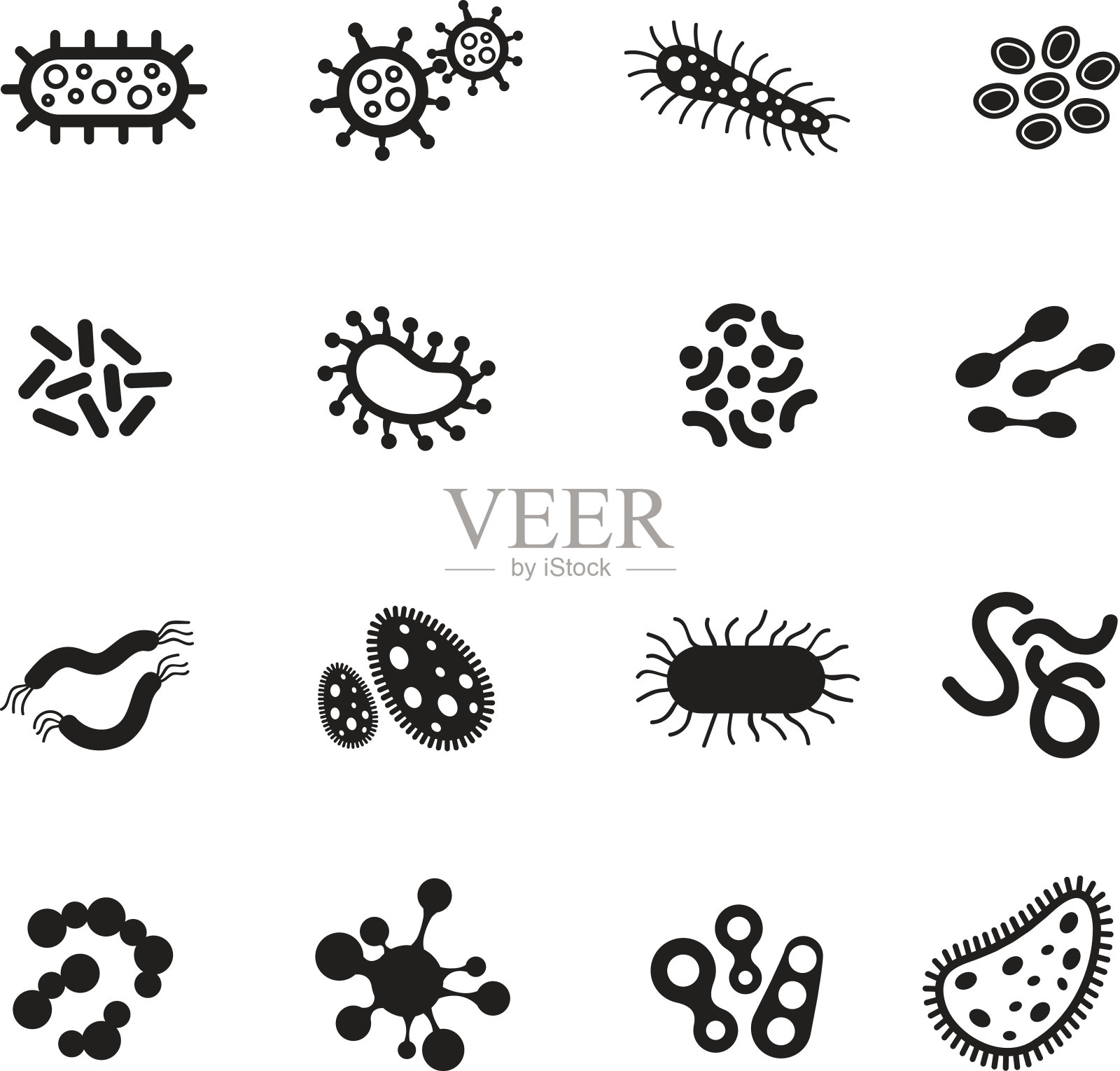 细菌，微生物，超级细菌，病毒载体图标图标素材