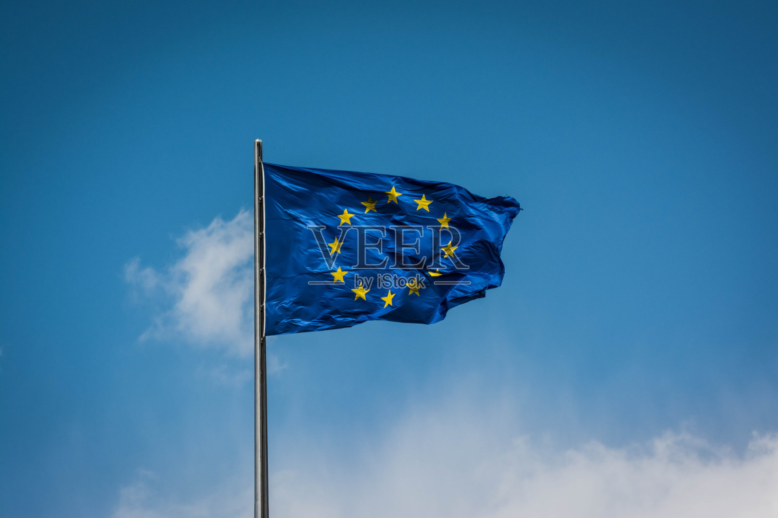 欧盟旗帜。照片摄影图片